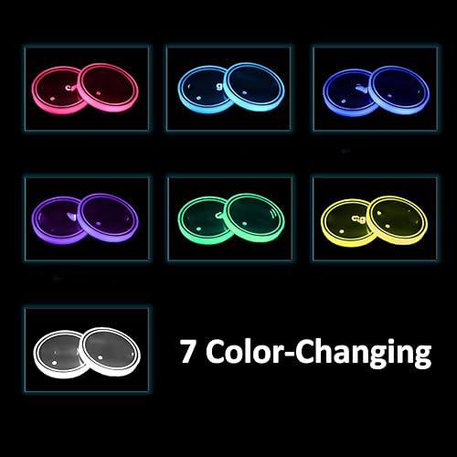 Miniatura 5 de Paquete de 2 posavasos con luz para portavasos de automóvil, portavasos con luces LED para automóvil, portavasos LED para automóvil, portavasos LED