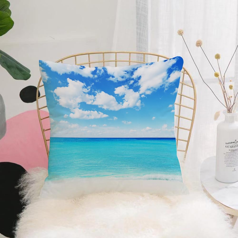 HYOSXW Cushion Cover,Throw Pillow Case Home Decorative for Living Room Bedroom Sofa Chair 16X16 Inch,Ocean, surreal tropical seascape with sea from so,Pillowcase 40X40cm