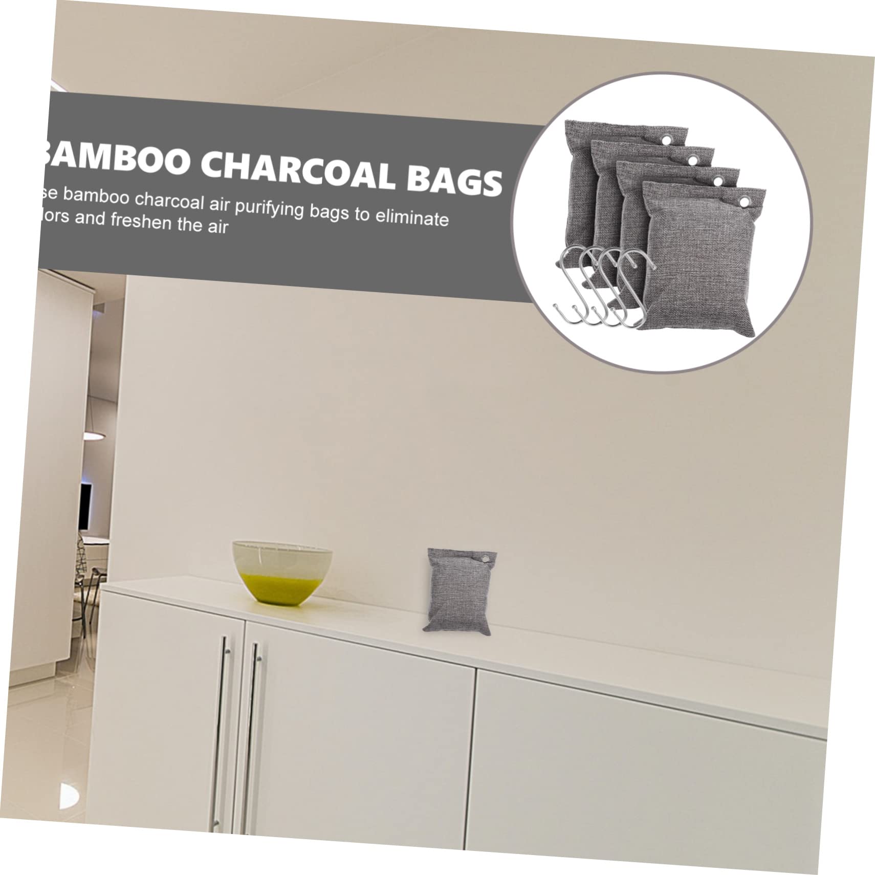ULTECHNOVO Set 1 Borsa di Purificazione Aria Carbòn Attivato Non Tessuto, Assorbi Umidità e Odori per Auto e Ufficio, Sacchetti Deodoranti al Bambù