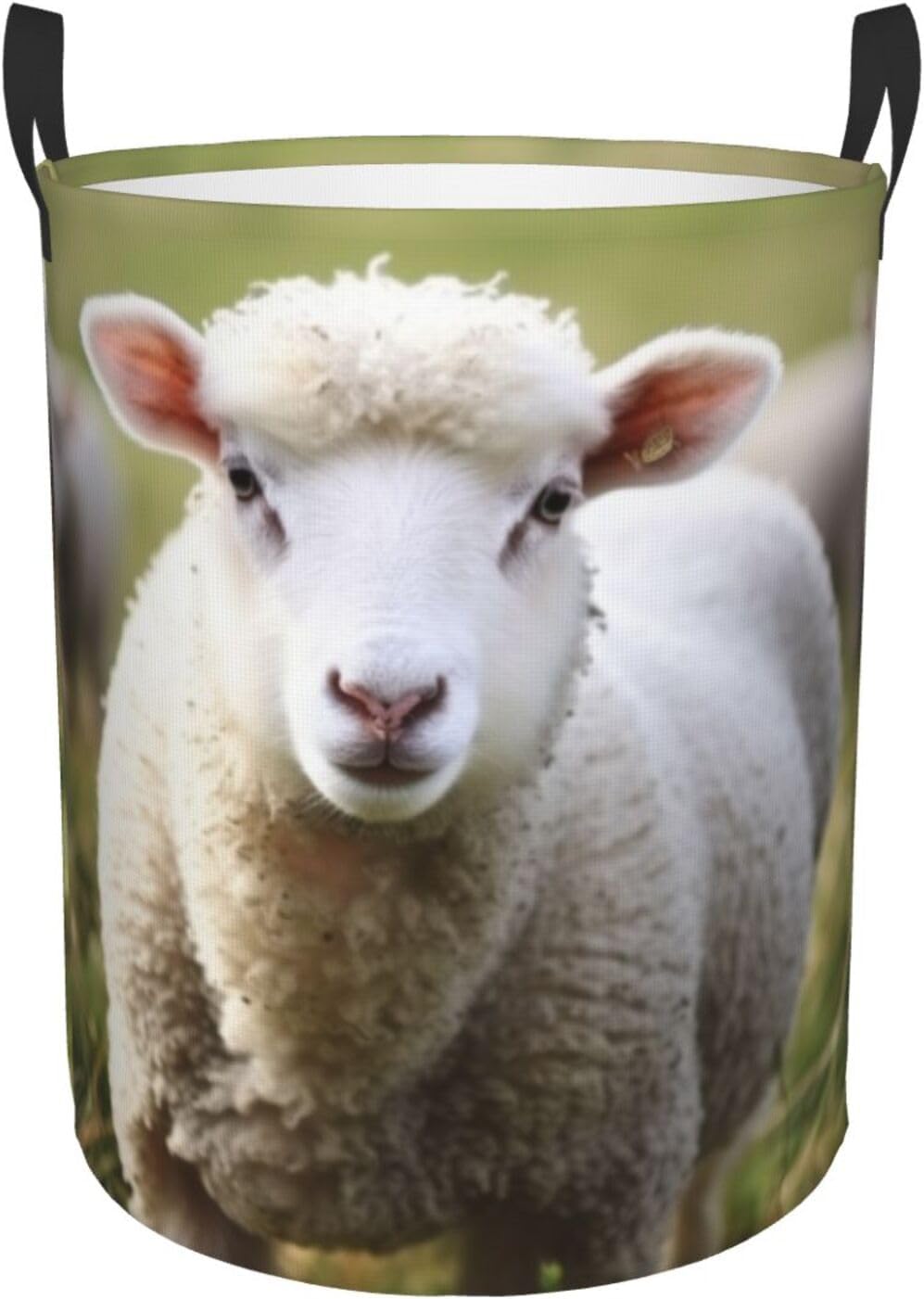 Cute Sheep Lamb Print Laundry Basket Waterproof Portable Storage Basket
