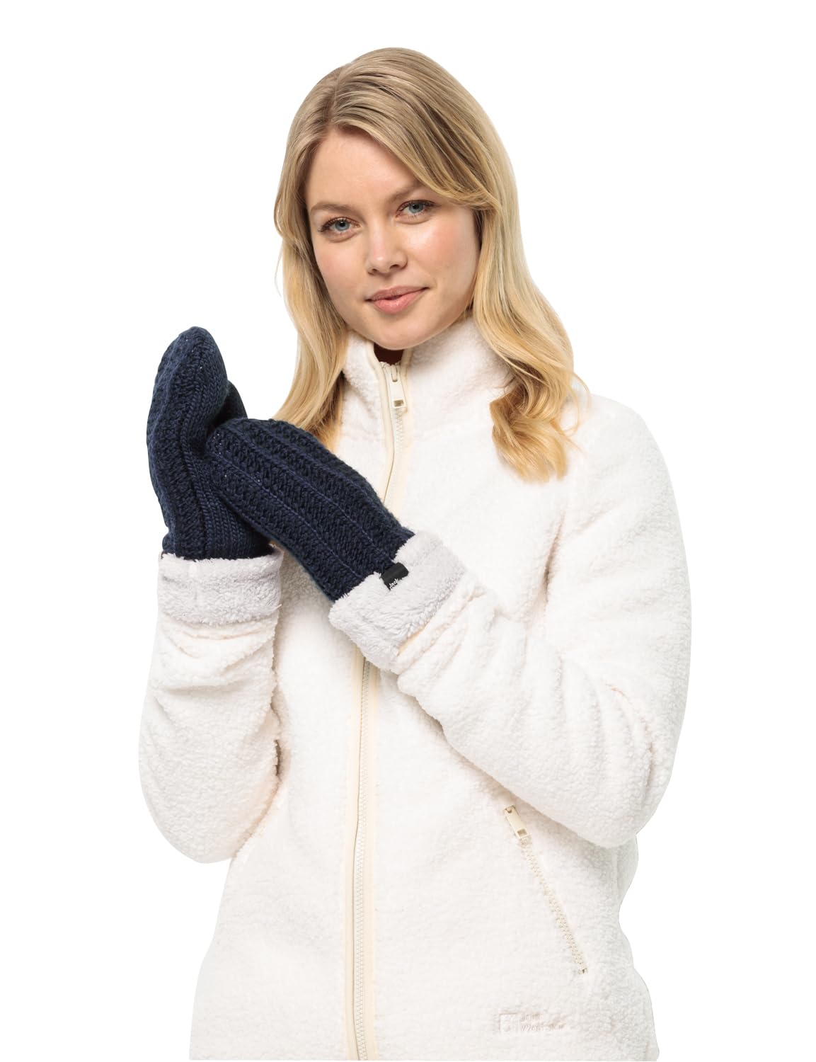 Jack Wolfskin HIGHLOFT Knit MittenW rękawiczki damskie, Night Blue, M, niebieski (Night Blue), M