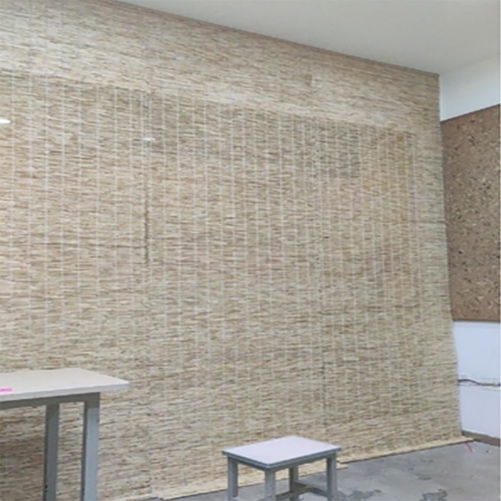 Tapparella a carrucola in Bamboo,Tenda Avvolgibile in Canna Ombra arelle Sole,canniccio di bambù linea bianca,Tenda a Rullo,Veneziana divisorio,Protezione della Privacy,Stile retrò (W125 x H200cm)