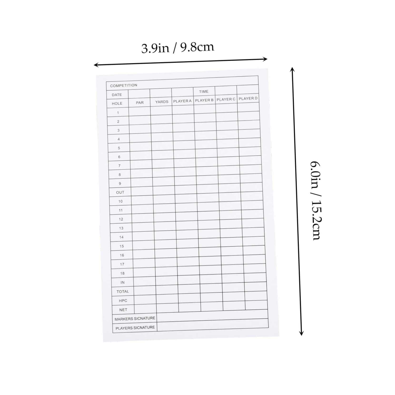 NULYLU 12pcs Golf Scorecards Scoreboard for Use Competition Supply Sports Exam Accessory