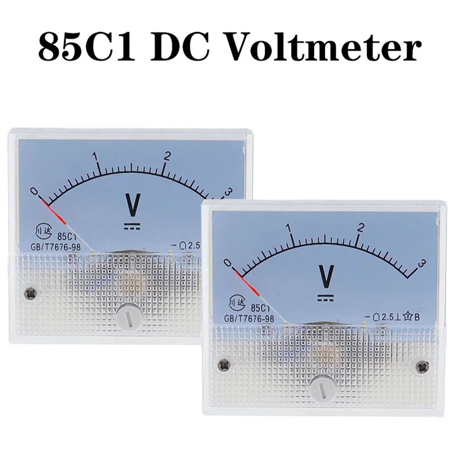 85C1 85C1-V DC Analog Panel Voltmeter Ammeter Amp Volt Meter Gauge 1-500V/ V(75V)