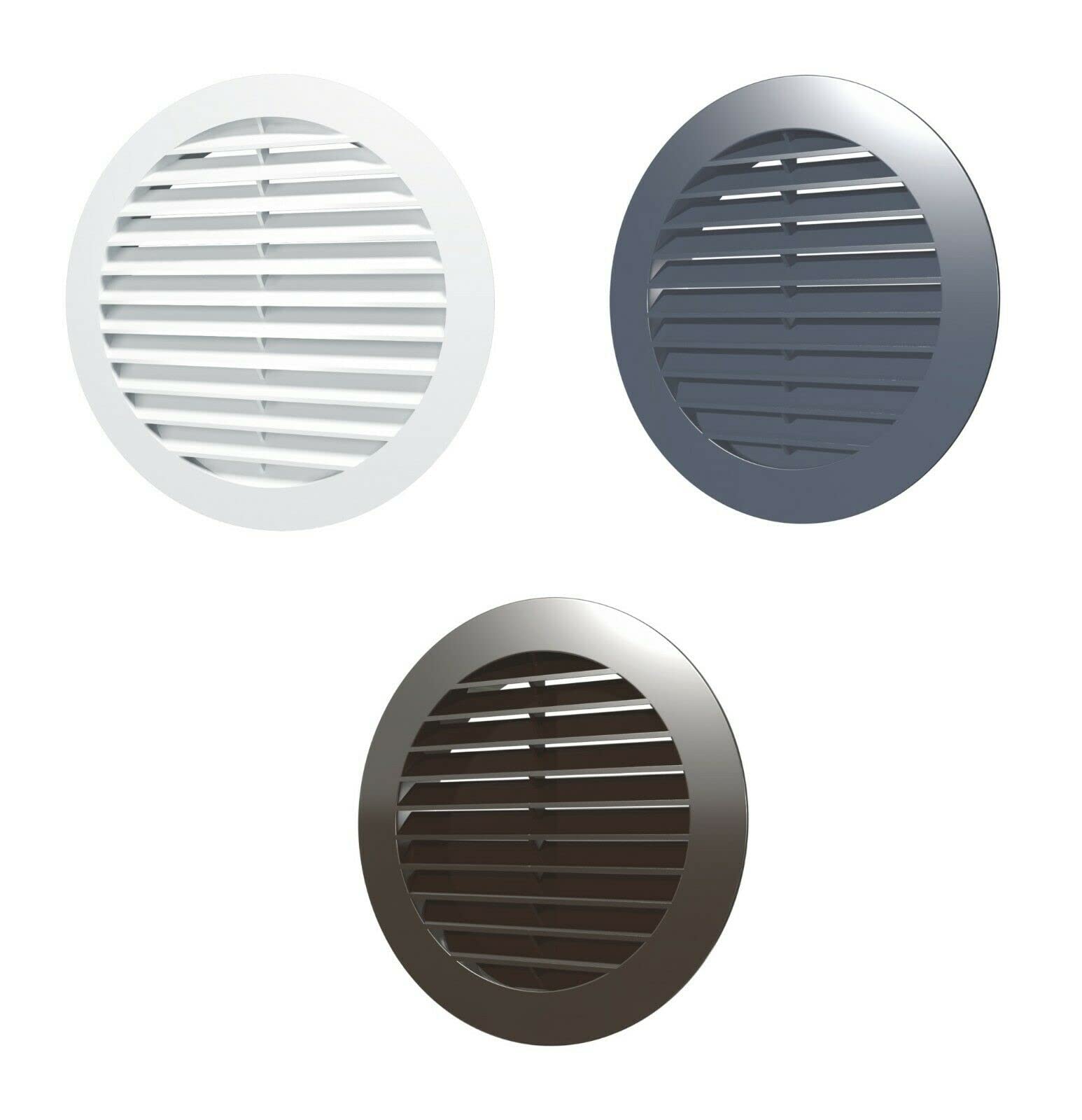Prostko Ltd White Round Air Vent Grille With Flange/Outside Circle Duct Ventilation Cover. (150Mm, )