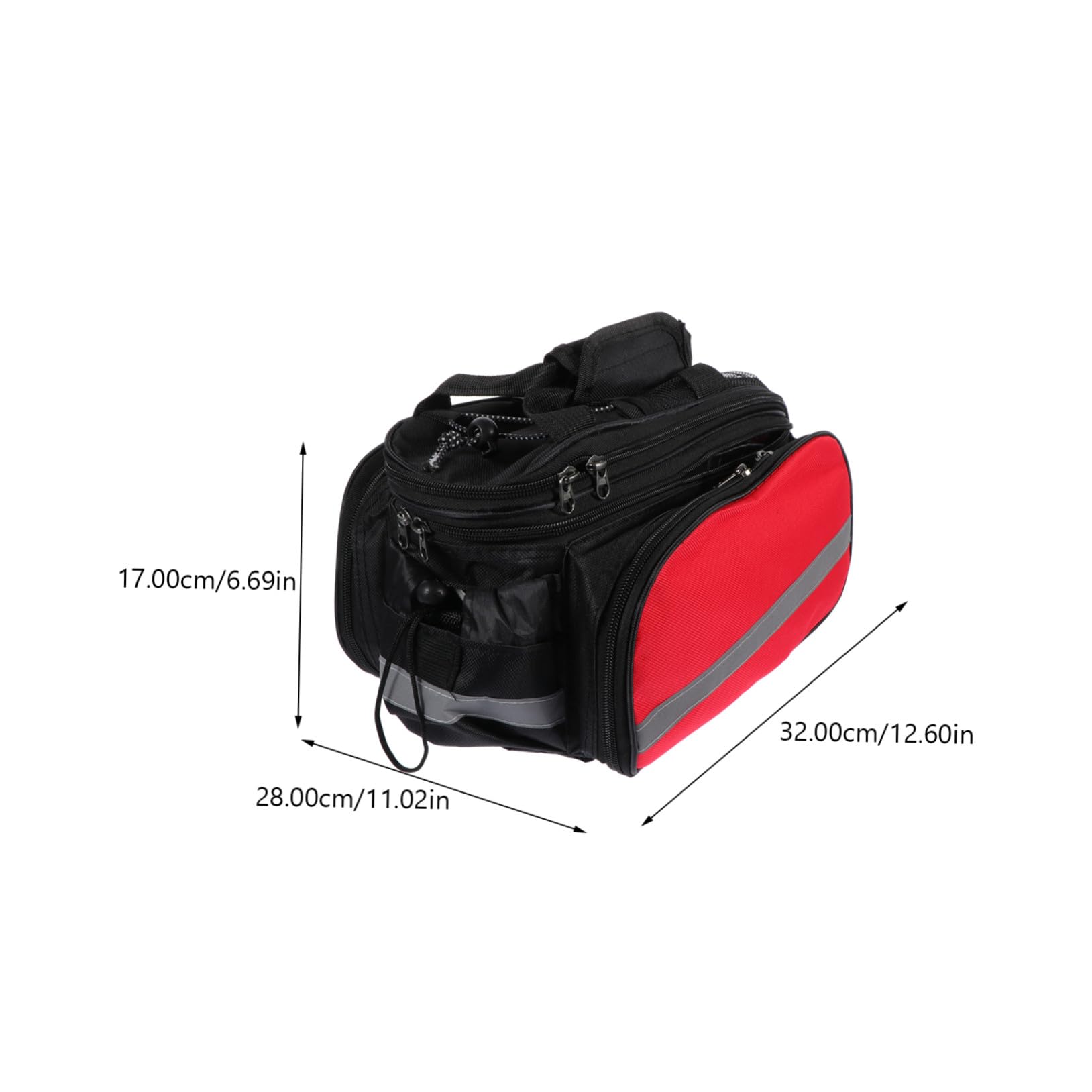 BESTonZON Borsa per Portapacchi Bicicletta Posteriore Grande Capacità | Tessuto Oxford Rosso, Striscia Riflettente, Funzione Multifunzione, Adatta alla Bici
