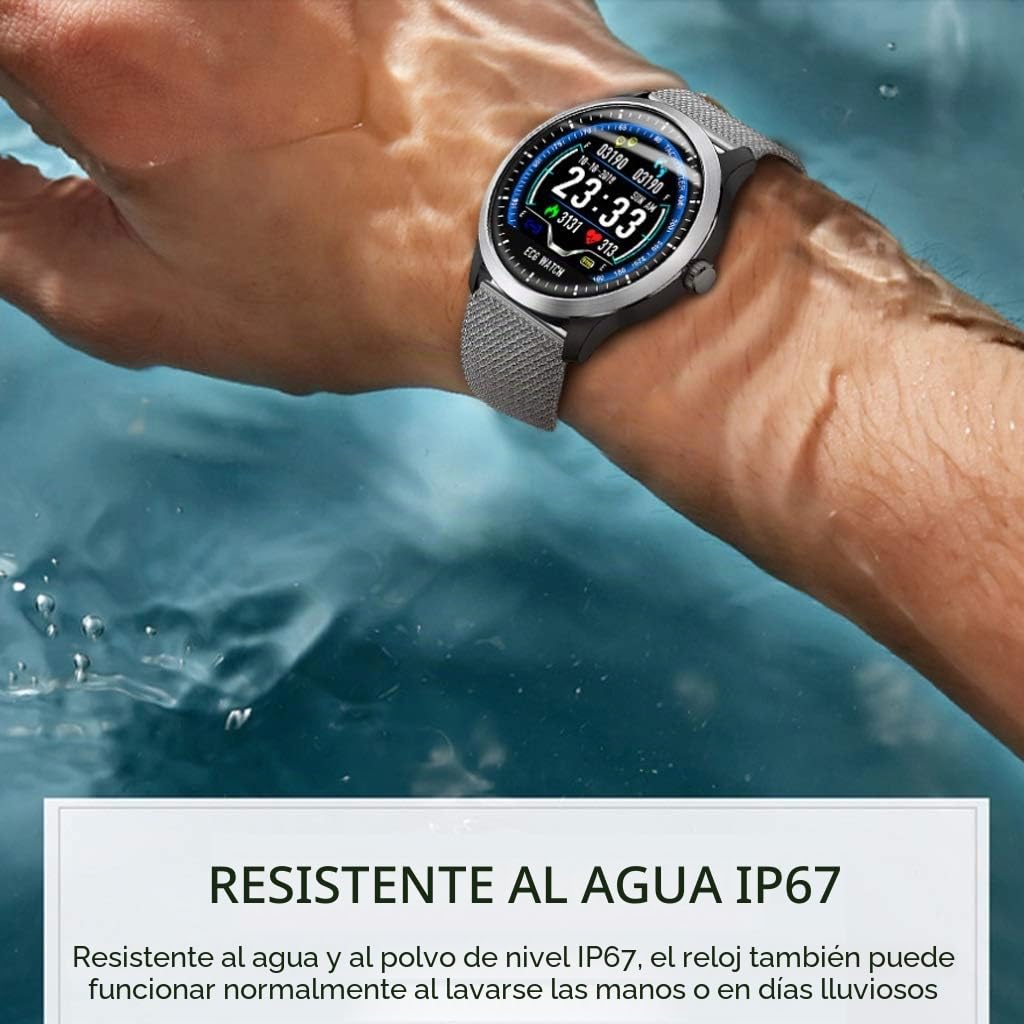 PPG + ECG Smart Watch Rastreador de Fitness, Monitor de Ritmo cardíaco Seguimiento de la presión de la presión Arterial, Contador de podómetro a Prueba de Agua for Android iOS, Mujeres Mujeres