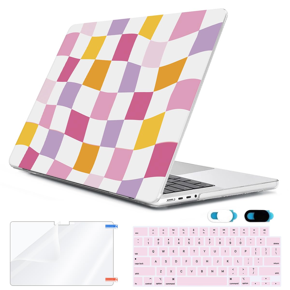 HOHAIYOO Compatible with 2025 2024 2023 2022 MacBook Air 13 inch Case M4 A3240 M3 A3113 M2 A2681, Hard Shell&Keyboard Cover&Screen Film&Webcam Cover