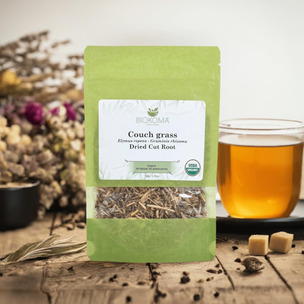 Biokoma Pure and Organic Couch Grass Dried Cut Root 50g (1.76oz) In Resealable Moisture Proof Pouch