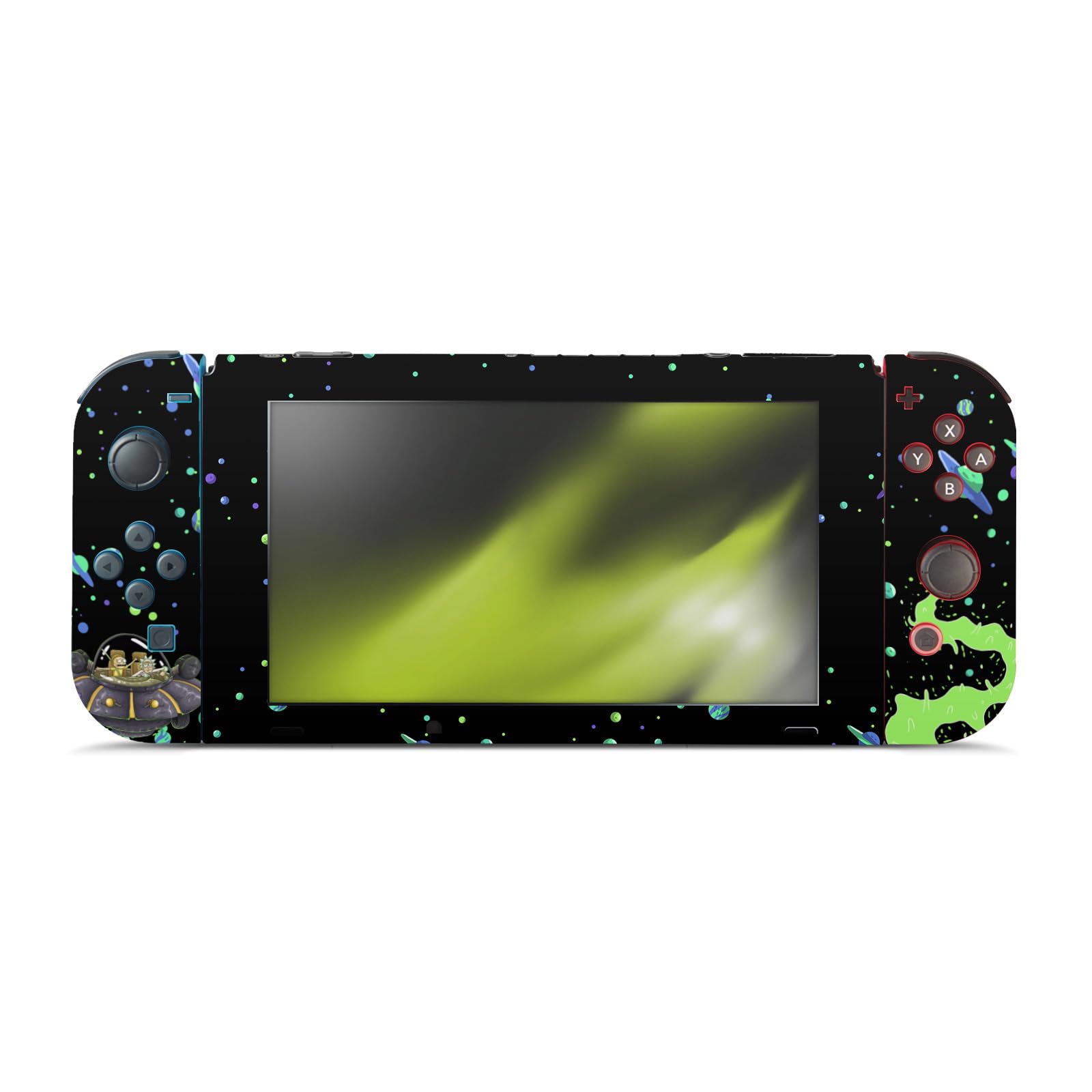 Head Case Designs sous Licence Officielle Rick and Morty Le Space Cruiser Graphiques Vinyle Autocollant De Jeu Peau Compatible avec Nintendo Switch Console & Dock & Joy-Con Controller Bundle