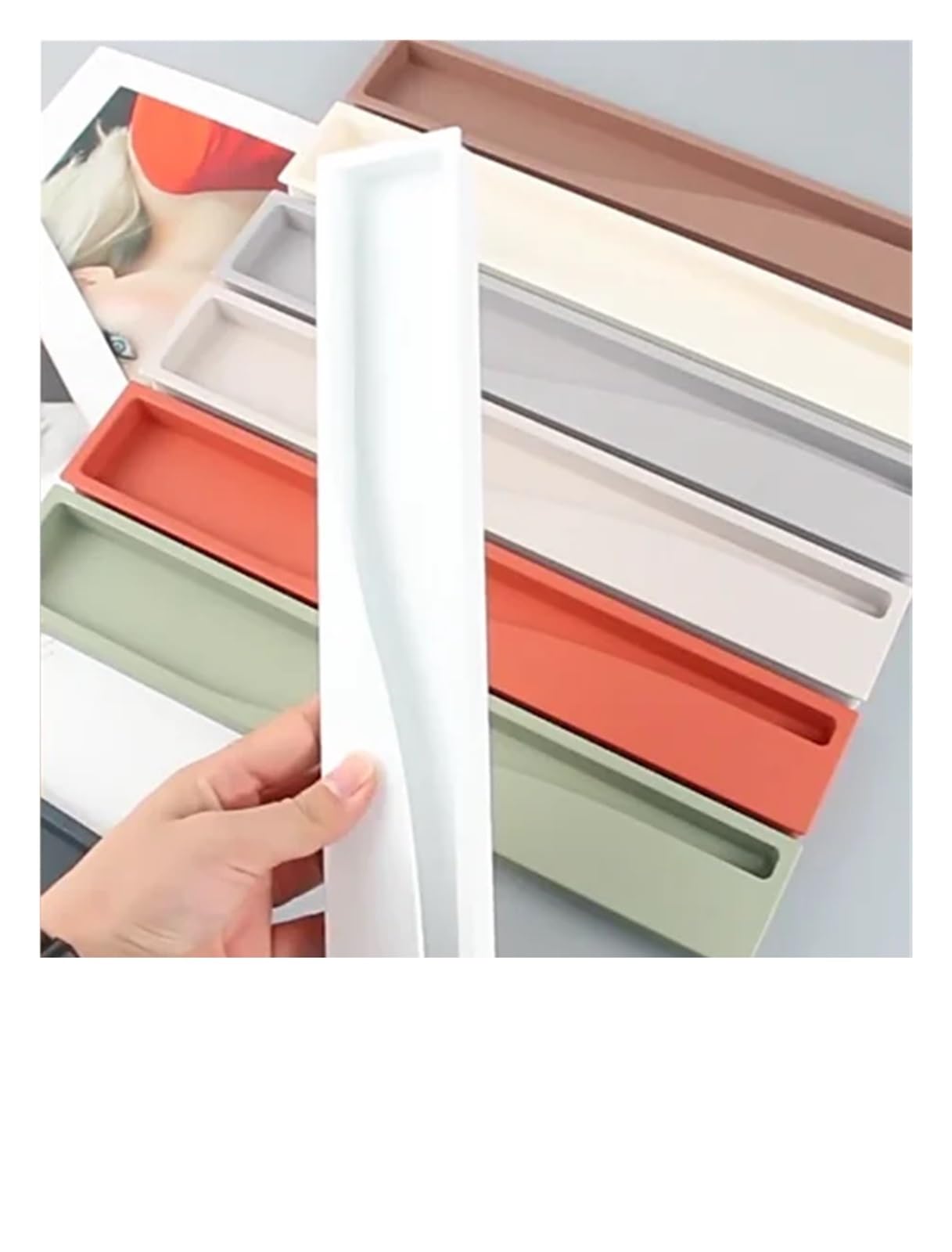 Mohuied White Recessed Handle Wardrobe Embedded Handle Feel Cabinet Door Hidden Invisible Drawer(White)