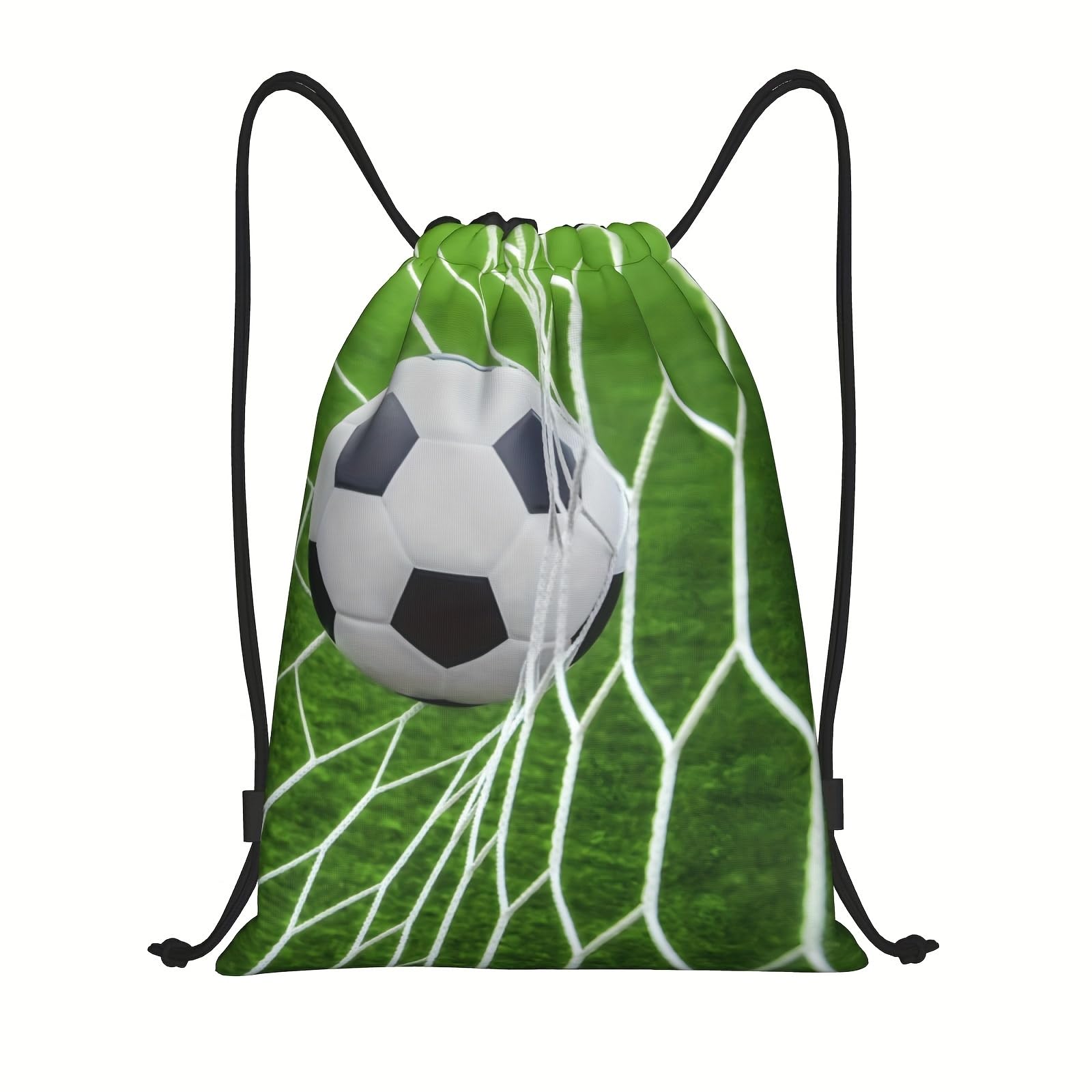 Richugui Football goal pattern Tie Dye Printed Drawstring Backpack Sports Fitness Bag Portable Yoga Bag Sport Gym Sack Drawstring Bag String Bag for Men Women Travel Bag