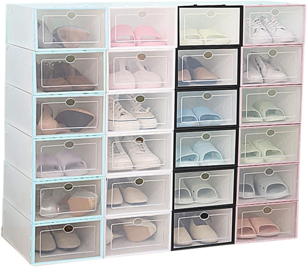 6pcs Shoe Rack Organizer Heavy Duty Shoe Storage Boxes Closet Storage Bin Small Item Containers for Home Office Kitchen