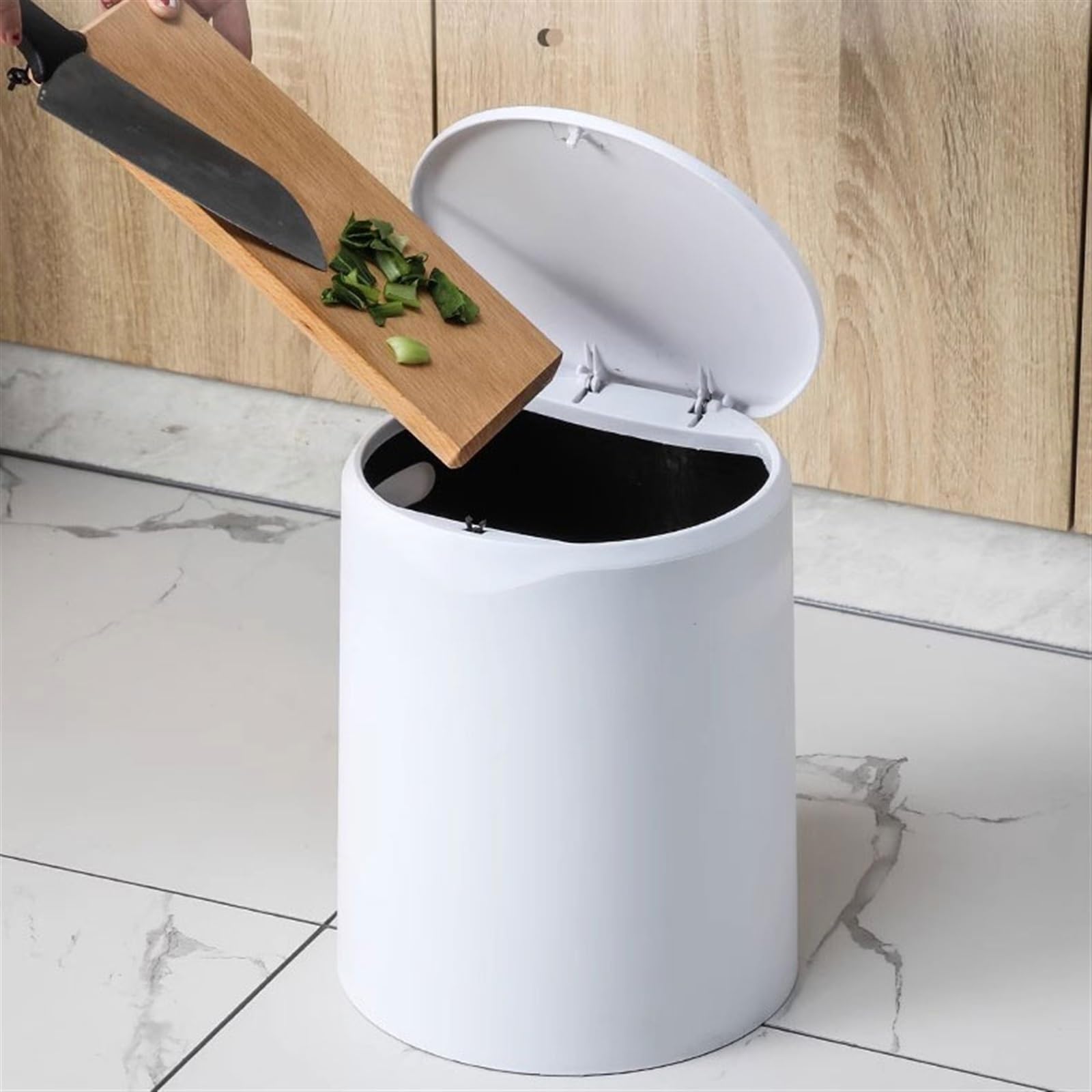 Papelera Papelera for el hogar, sala de estar, baño creativo, baño con tapa, cesta de papel, dormitorio con tapa, estilo nórdico Papelera De Cocina(C,L)