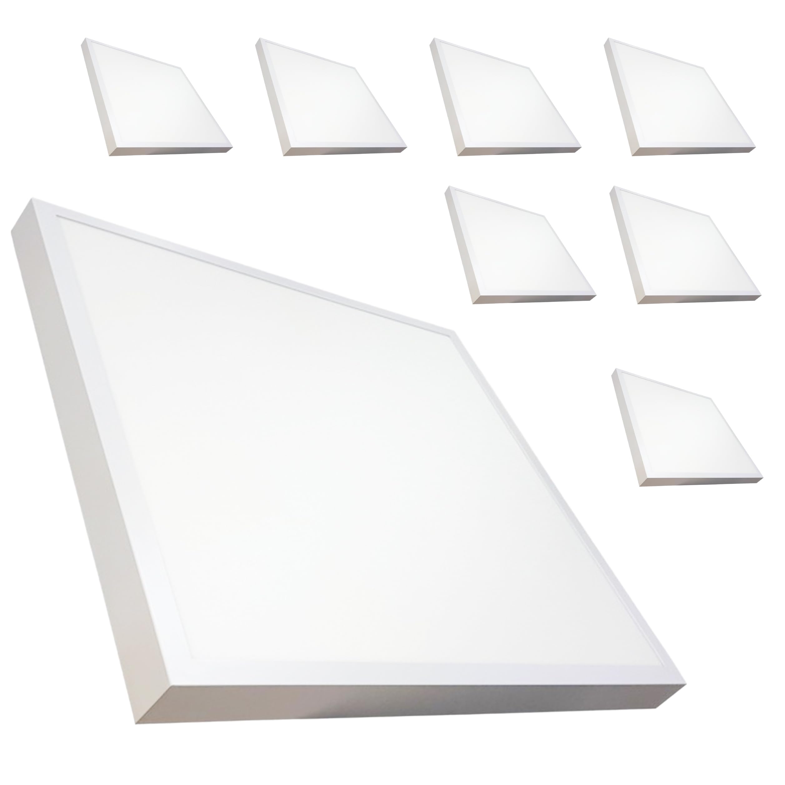 LED ATOMANT Packung mit 8 Quadatisch LED Oberfläche Deckenleucht 60x60cm 48W, CCT (Farbwahlschalter Warmweiß, Neutralweiß oder Kaltweiß), 5500 Lumen, Inklusive Treiber