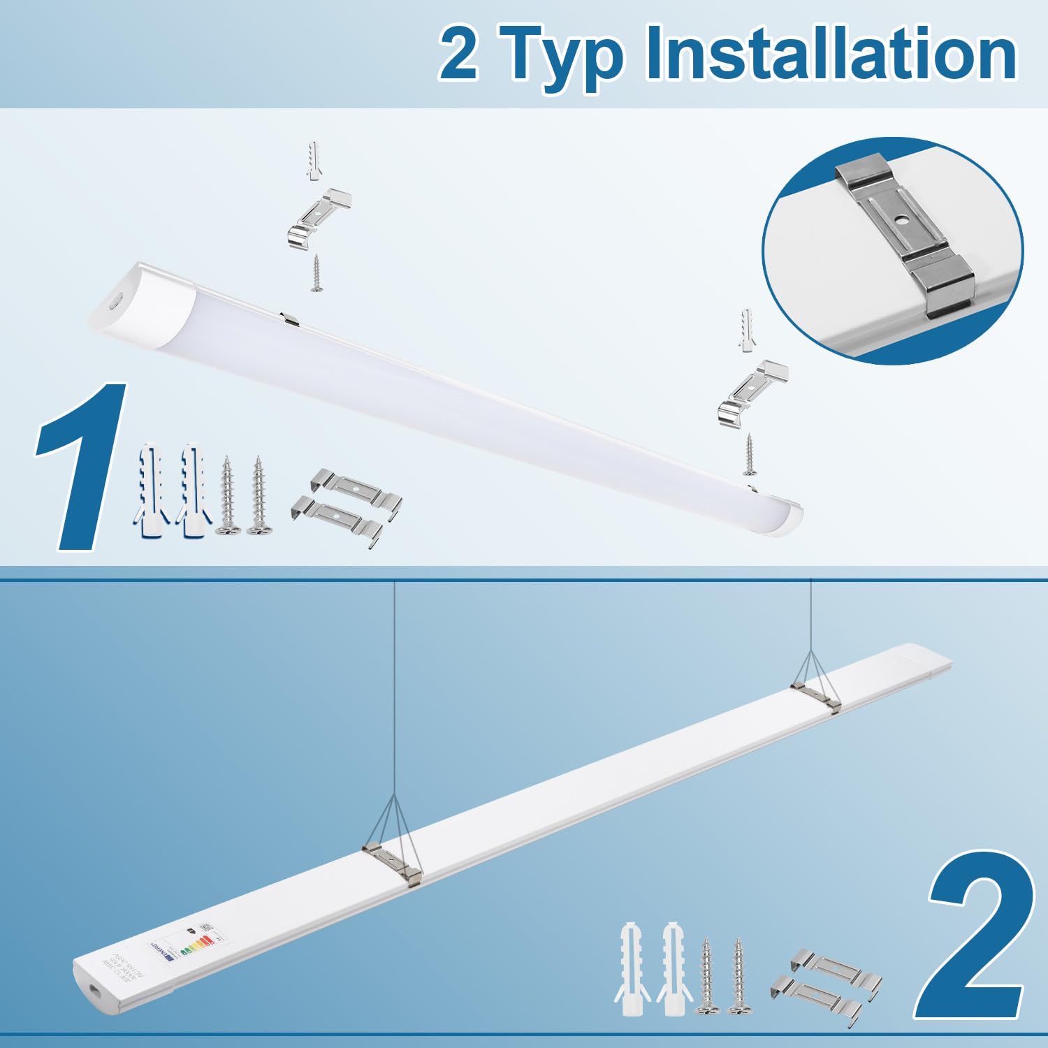 4er Set LED Feuchtraumleuchte, 120CM LED Röhre, 36W 3060LM LED Deckenleuchte, IP65 Wasserfest Feuchtraumlampe, Verknüpfbar, für Keller Werkstatt Garage Warenhaus Bad Büro, 4000K Neutralweiß
