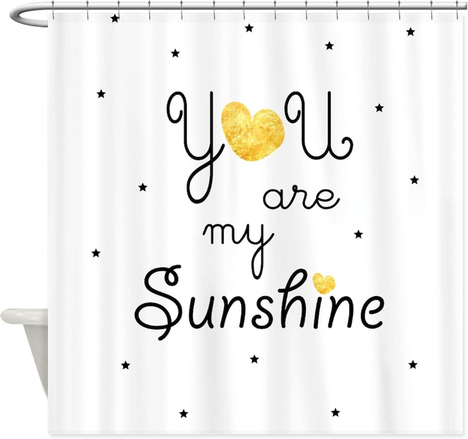 CafePress You are My Sunshine Gold Decorative Fabric Shower Curtain