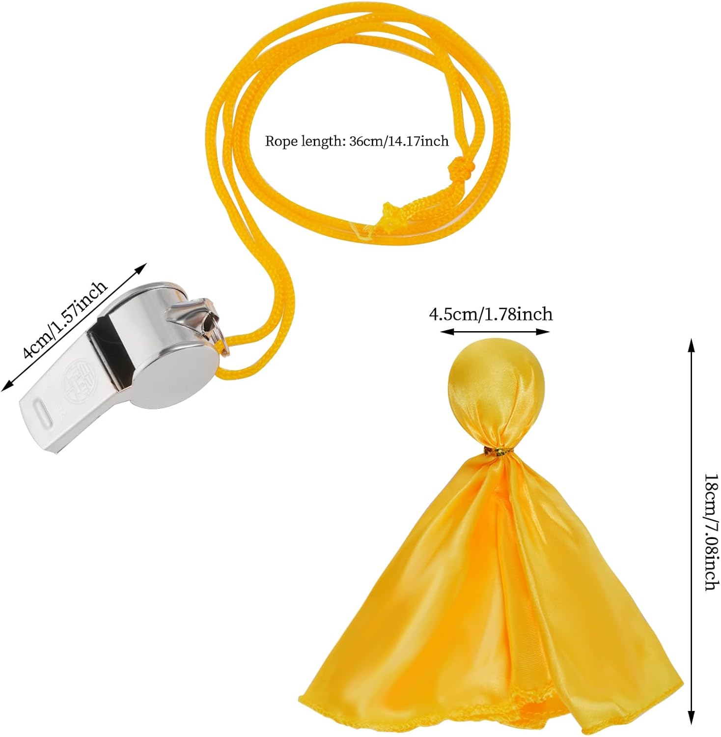 obmwang Kids Referee Shirt Costume, Black and White Stripe V Neck Referee Shirt, Yellow Penalty Flag and Whistle - Image 2