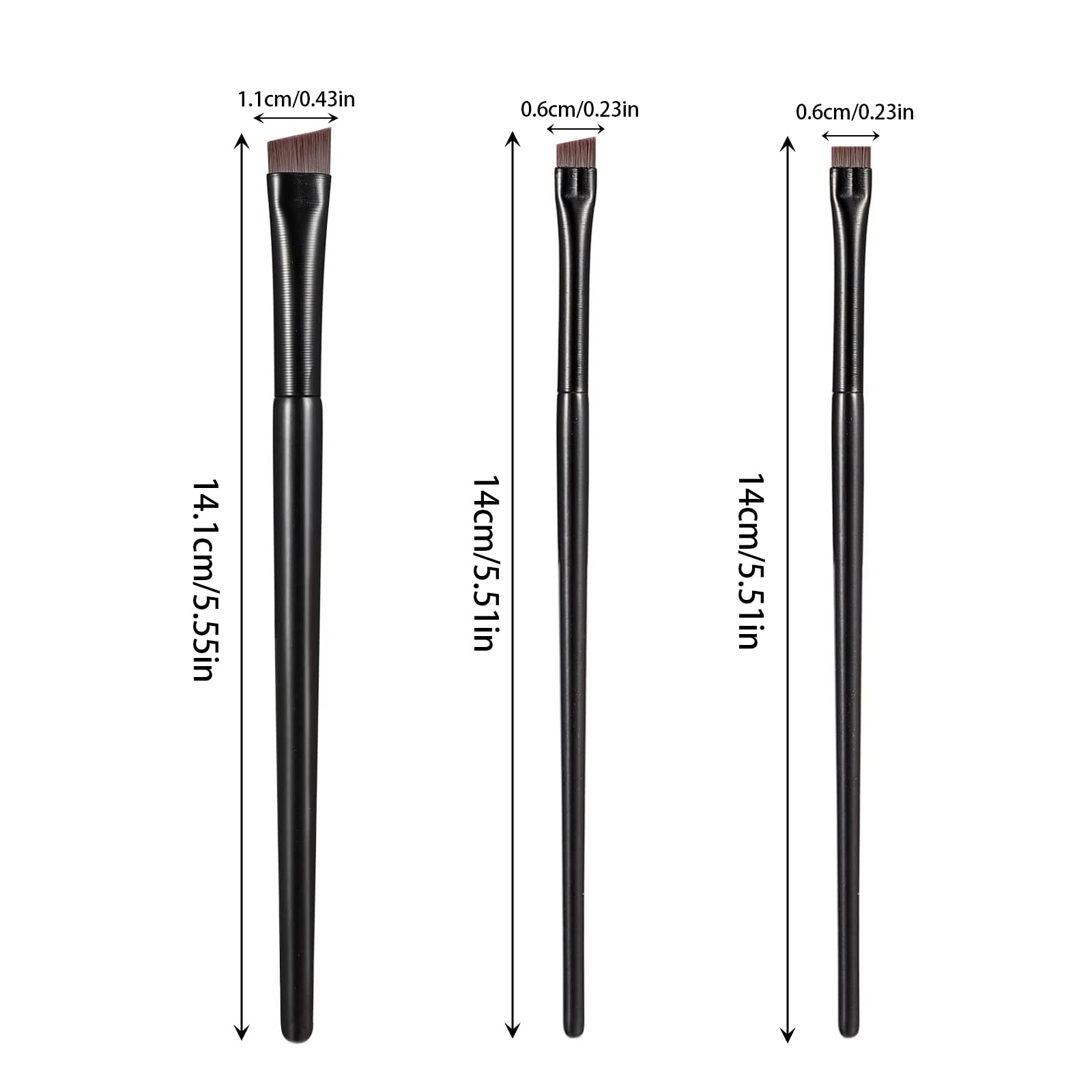 FENGCHUANG Schräger Eyeliner Pinsel 6 Stück Augen-Make-up-Werkzeug Schwarz