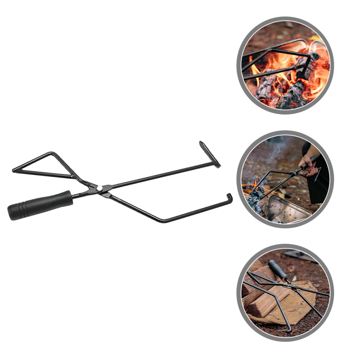 Pinza per Carbone da Barbecue e Focolare con Manico in Legno