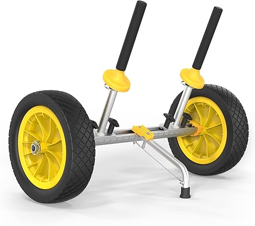 Bonnlo Carrito de kayak Dolly Kayak Wheels Carrito de canoa desmontable con neumáticos sólidos y carrito de kayak con soporte