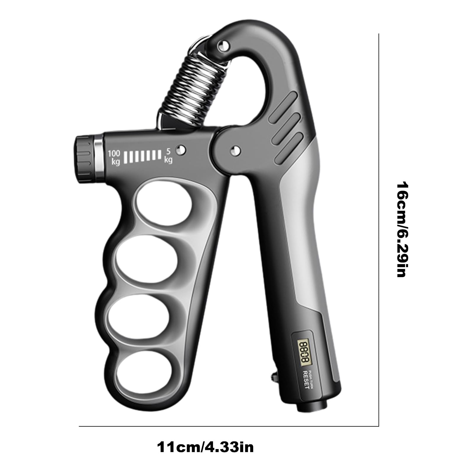 Fortalecedor de antebrazo, ejercitador de rehabilitación de gimnasio de fuerza de brazo, extensor de dedos ajustable con contador, agarre de cinco dedos, adecuado para el hogar, gimnasio, oficina,