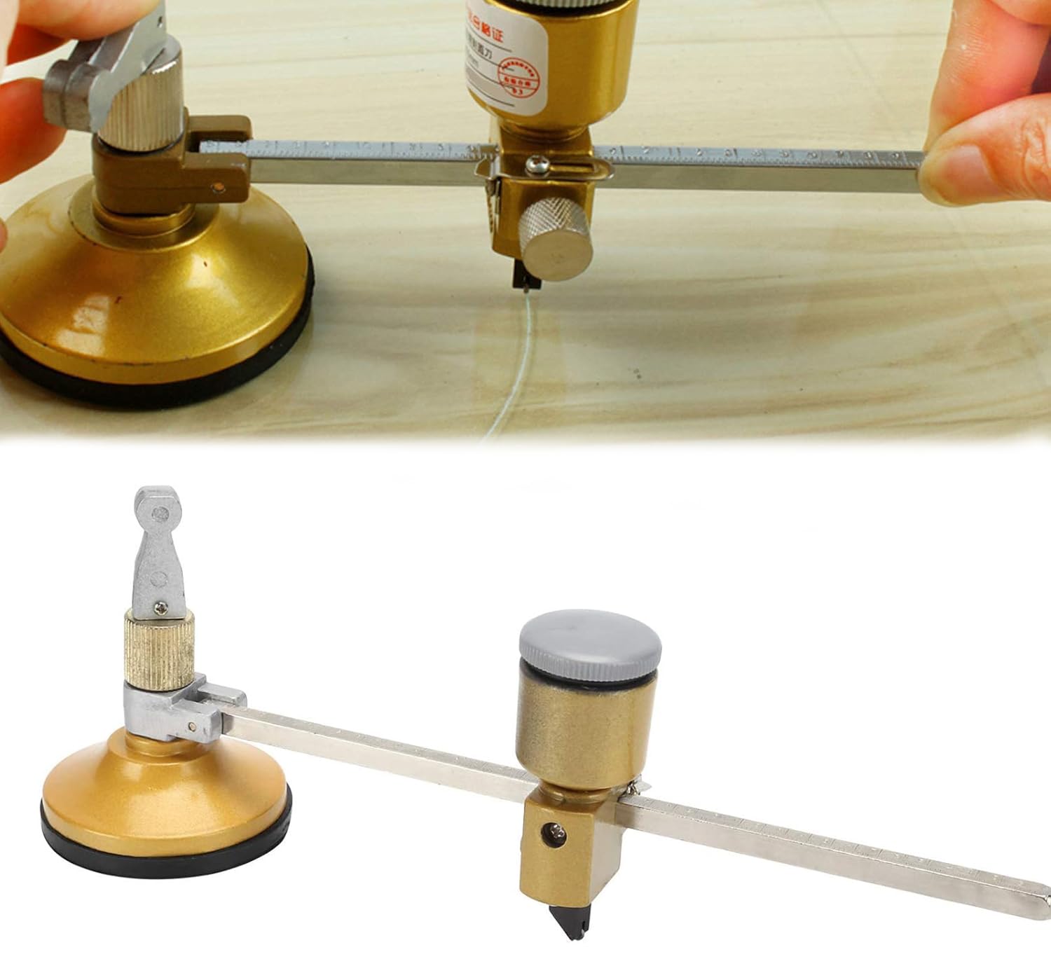 Tagliavetro Taglierina Circolare Professionale, Taglia vetro circolare per vetri bussole regolabili da 400 mm Tipo Taglierina circolare circolare in vetro con ventosa per la casa