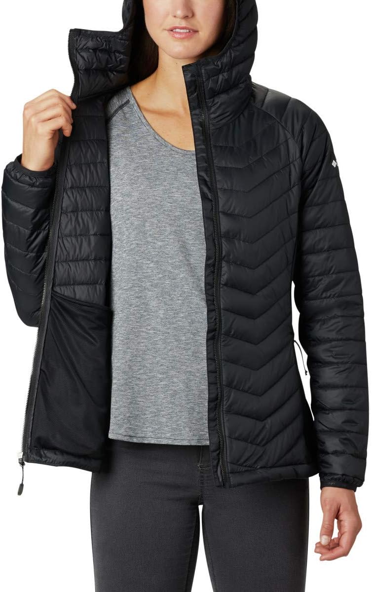 Columbia Women's Powder Pass Hooded Jacket, Black, Large