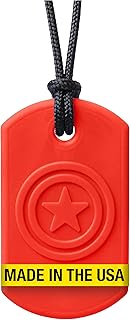ARK Super Star, Chew Necklaces for Sensory Kids and Adults, Oral Fidget for Autism, ADHD, SPD, Anxiety, Medical-Grade Sensory Chew Necklace, Standard, Softest, Red