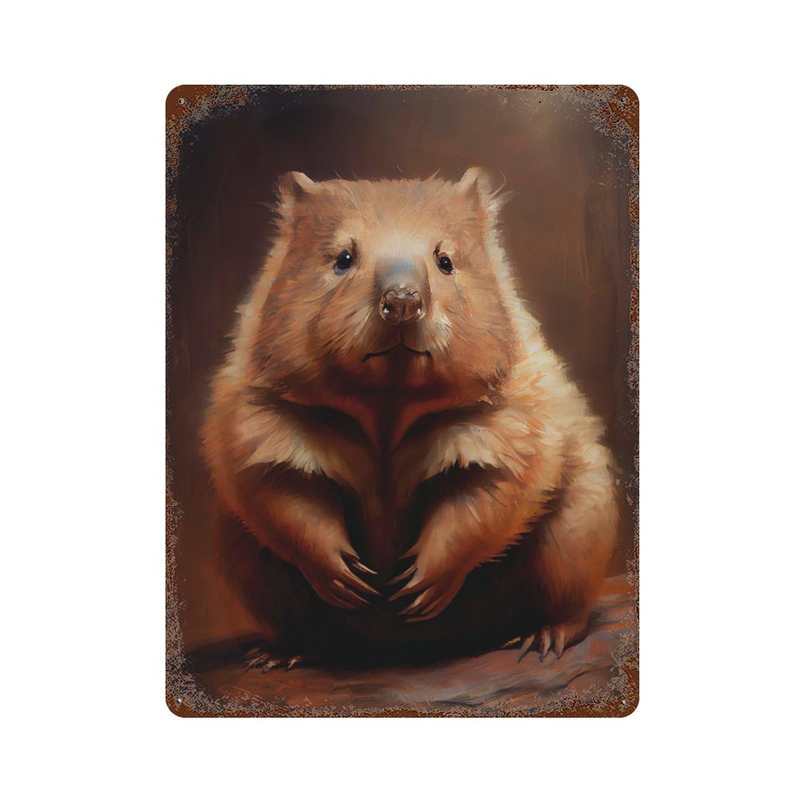 Retro Metal Sign Australian Wombat 15.7"x11.8", Retro Wall Decor for Living Room, Hallway And Home Decor