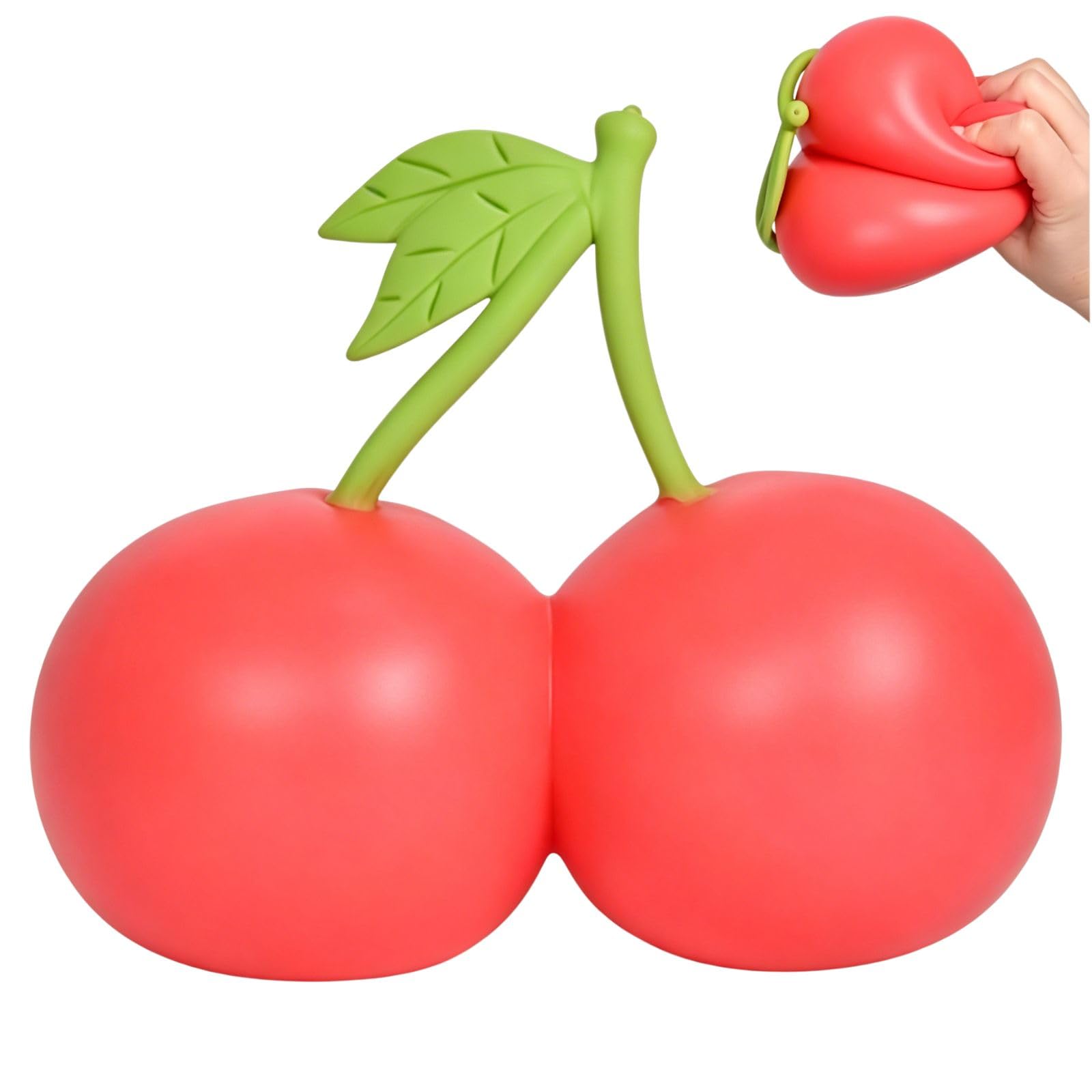 18 CM Jumbo Cherry Squishy,Stress Relief Fidget,Soft Rubber Cheery Squeeze Toy For Adults, Stress Relief Hand For School Office Travel Adults