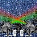 Treela 2 Pcs Christmas Projector Light Xmas LED Projector RGB Motion Christmas Garden Projection Lights Waterproof Spotlight Outdoor for Xmas Party Decor (Black Shell, 2 Color Light,Point Stars)