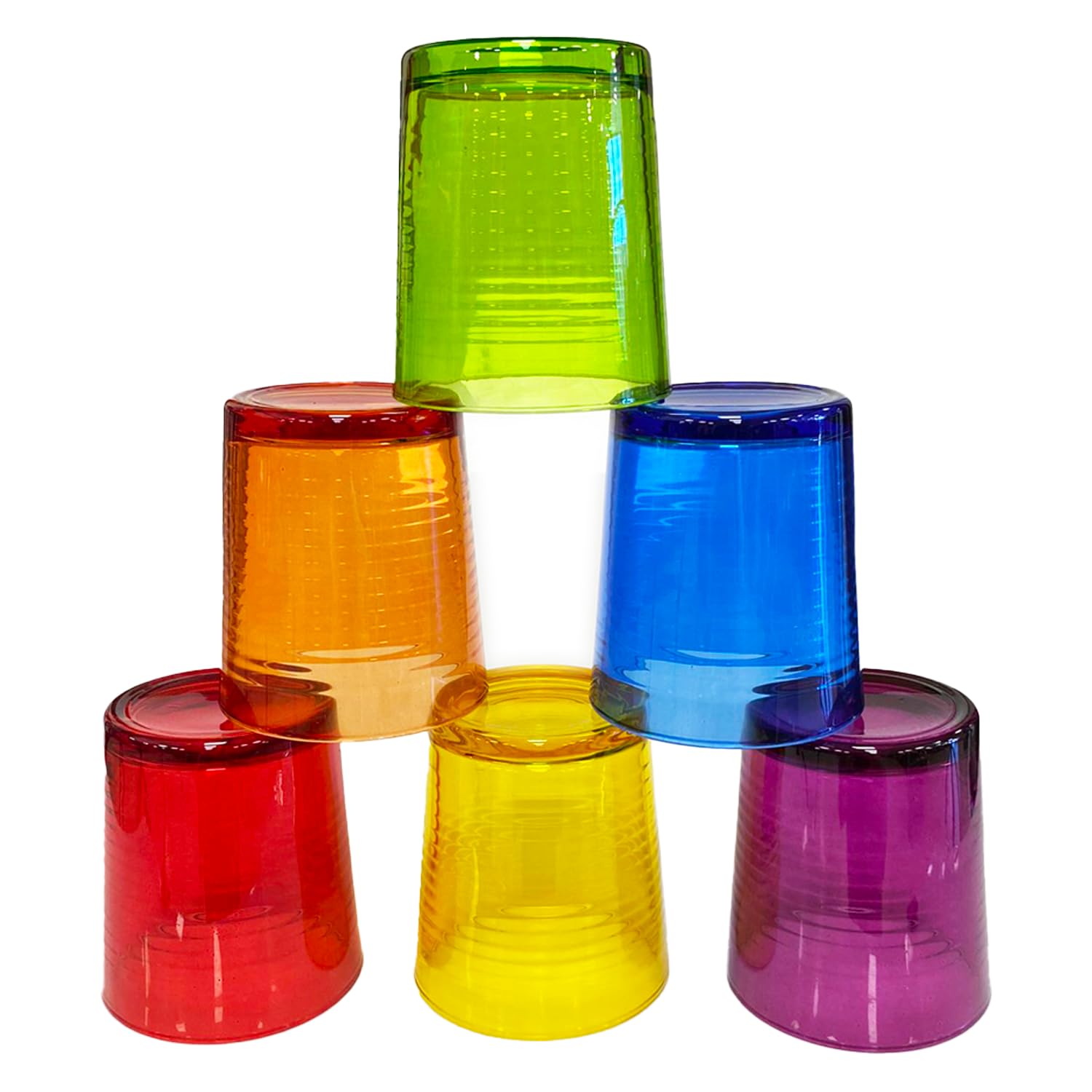 Set Di 6 Bicchieri In Vetro Colorato - Modello Anna - Multicolore - Per Acqua E Bevande - Foto 7