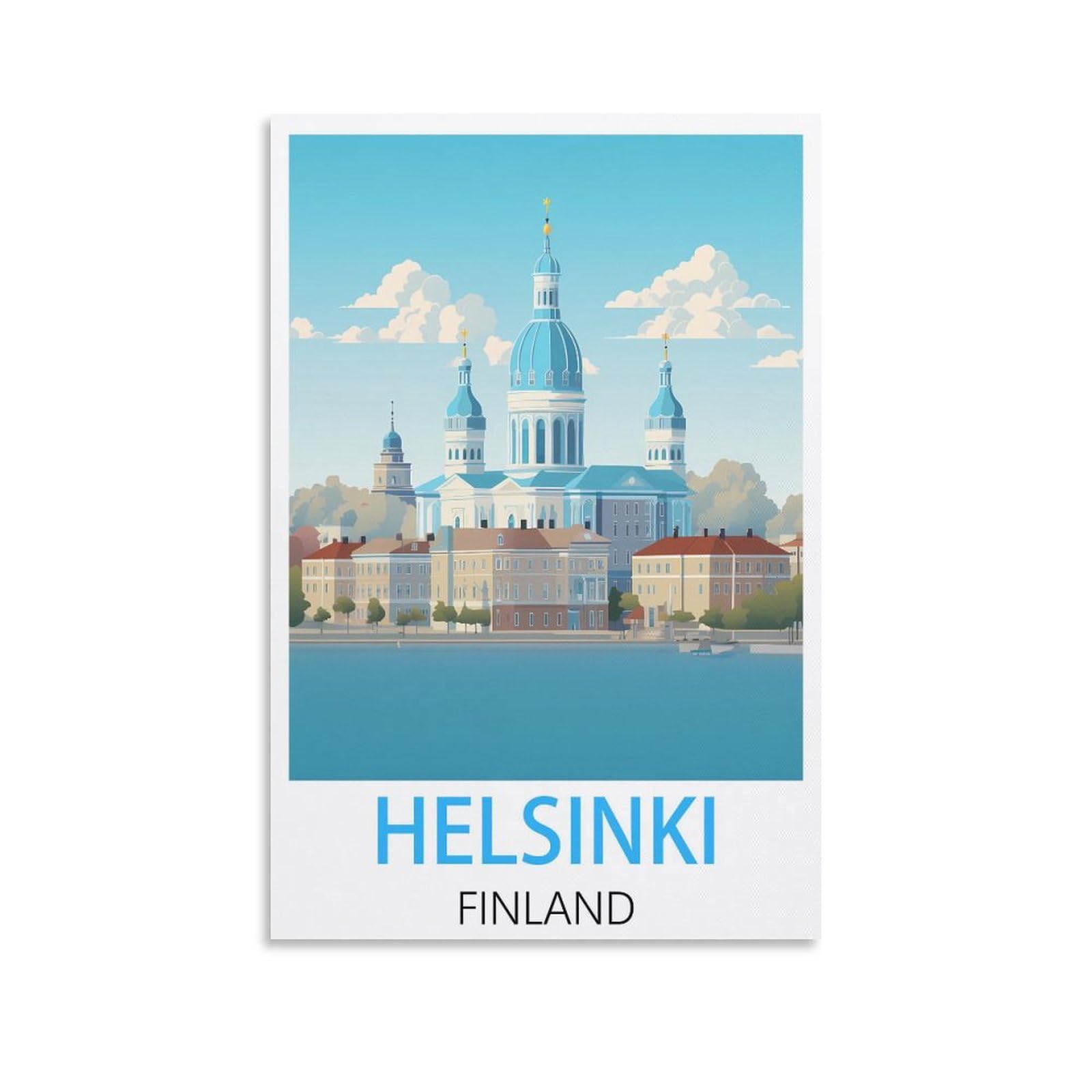 KmoNo Helsinki Finland Vintage Travel Poster 08x12inch(20x30cm) Poster Decor Painting Canvas Wall Art Living Room Poster Bedroom