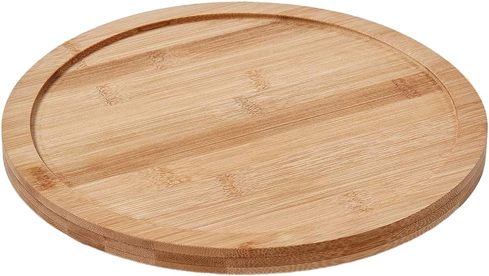 Bamboo Lazy Susan Turntable Works Well for Spices Canned Food Potted Plants