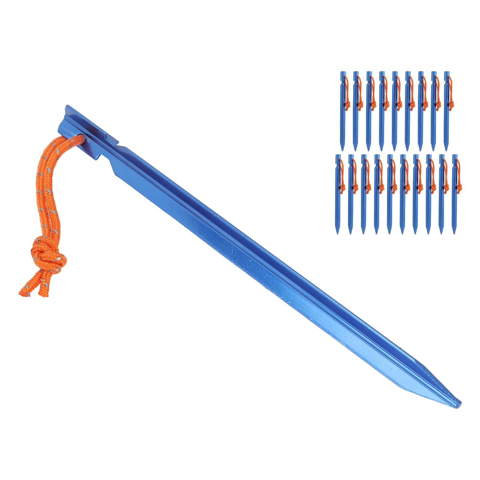 Piquets de Tente Piquet de Tente Robuste en Forme de V avec Cordes pour Accessoires de Tente de Camping en Plein air (Bleue)
