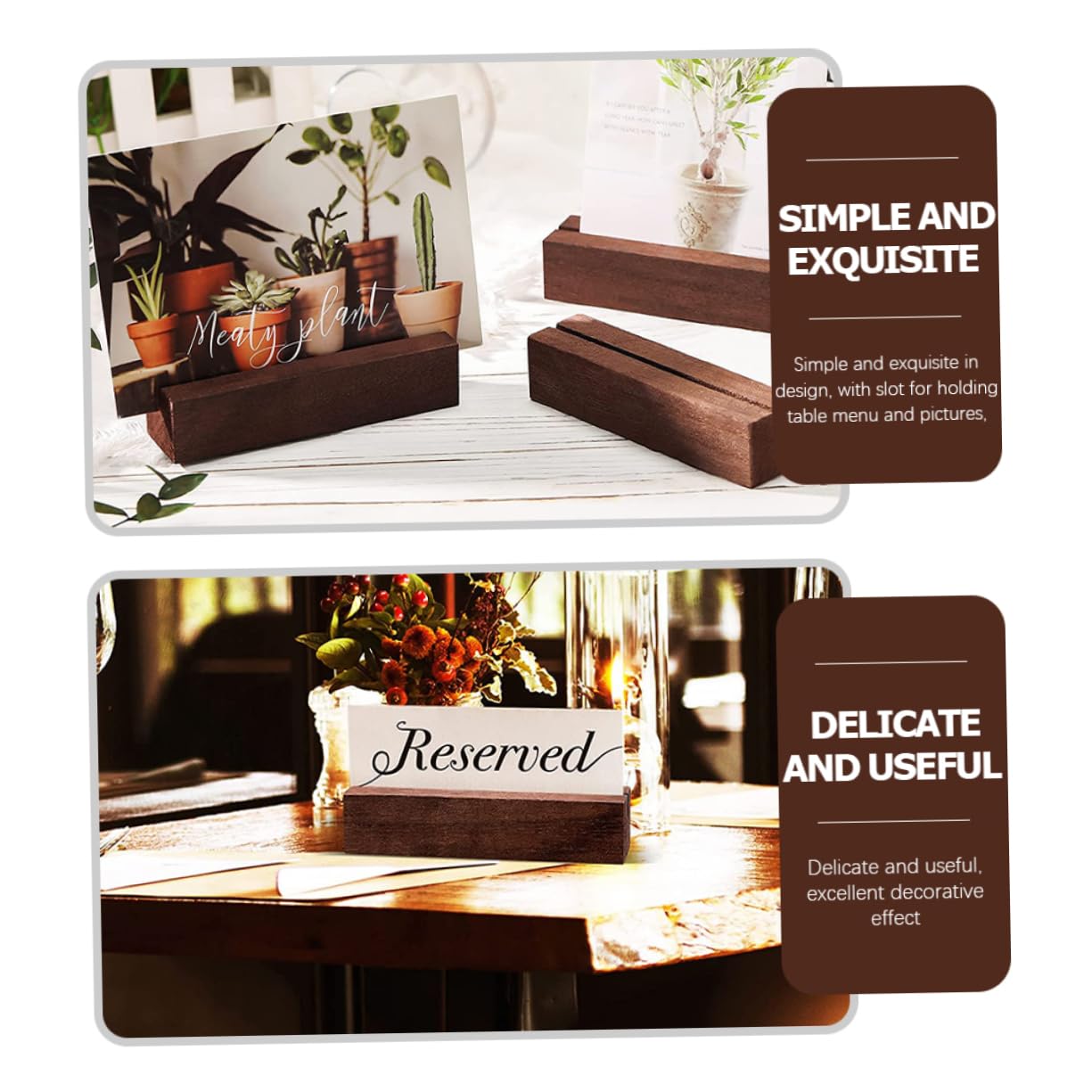 PRETYZOOM Piezas De Soporte De Madera para Números De Mesa Soporte para Tarjetas De Nombre Soporte De Escritorio Soporte De Escritorio Soporte Acrílico para Soportes De Mesa De