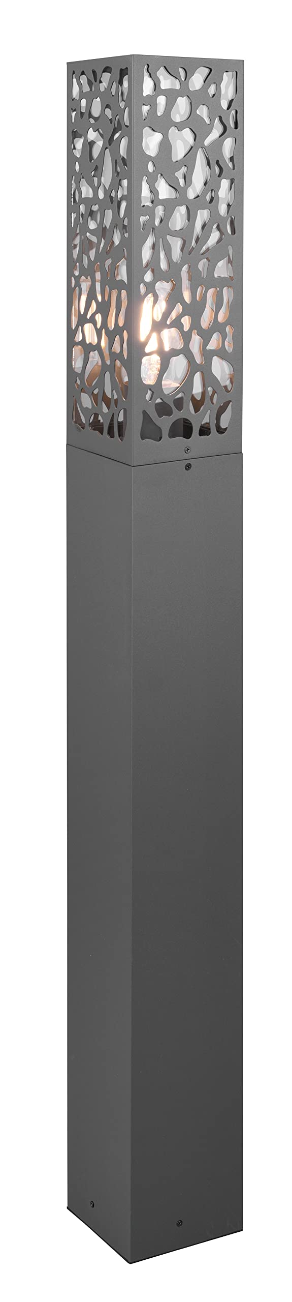 Trio Leuchten Cooper 407360142 Outdoor Path Light Stainless Steel Anthracite Plastic Insert Transparent Bulb Not Included 1x E27