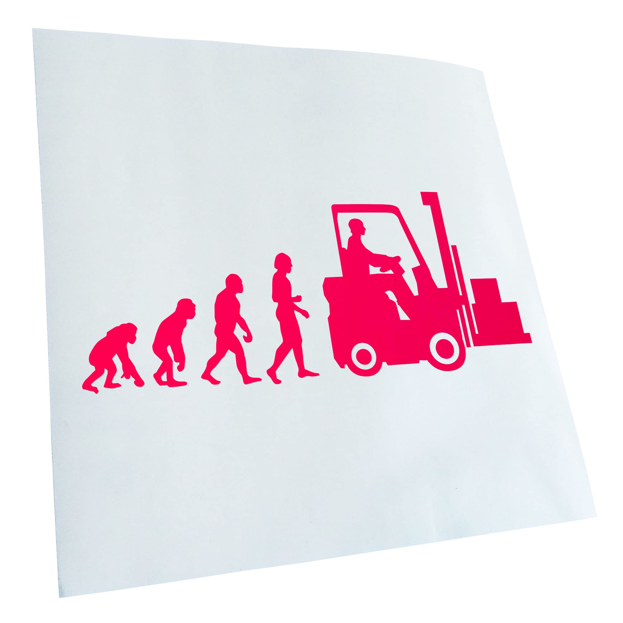 Kiwistar - Car Sticker - Neon Pink - 24 x 10 cm Evolution Forklift - Rear Window Car Sticker Weatherproof for Car Truck Moped Truck - Sticker Exterior Self-Adhesive Tuning Accessories for Window