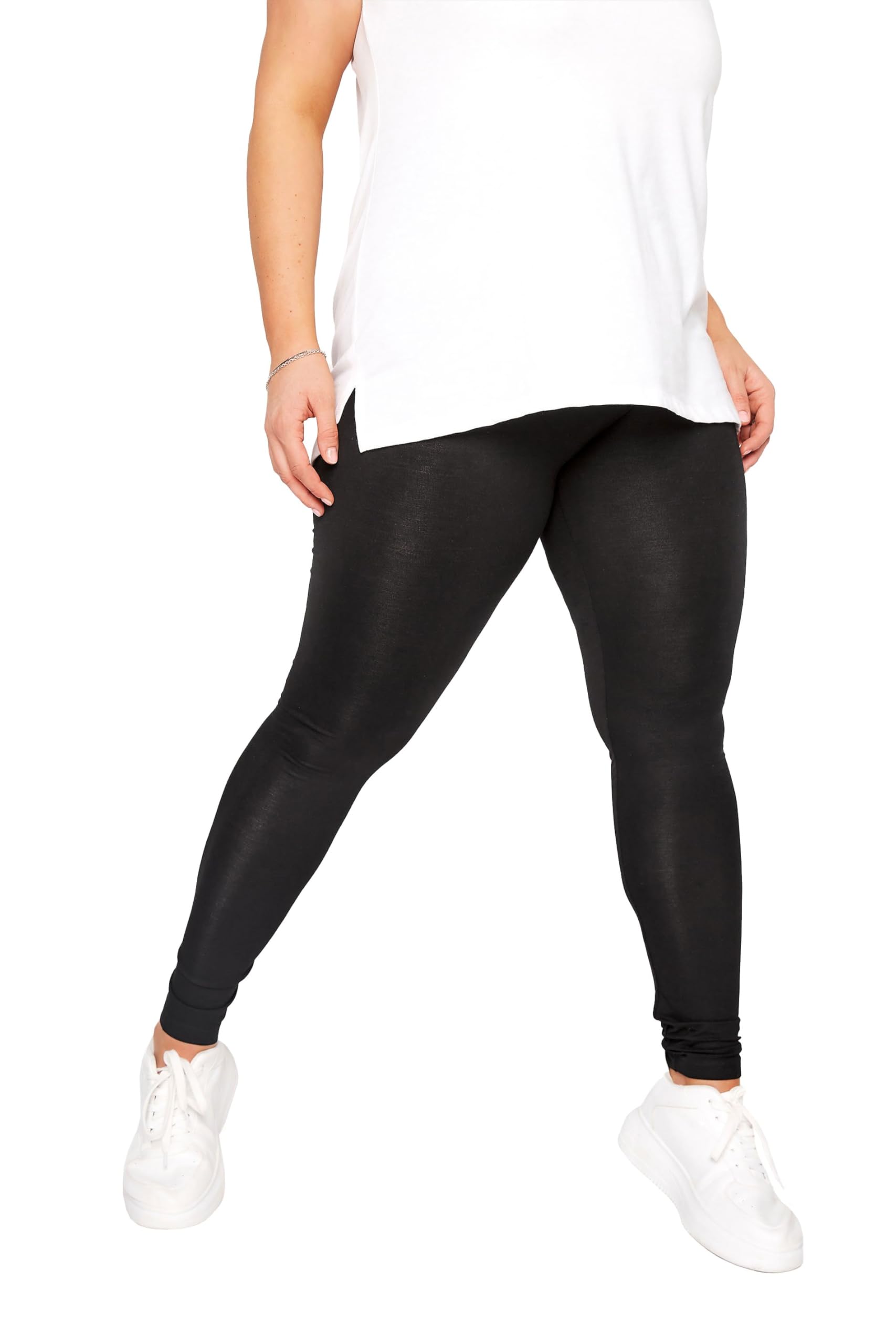 Yours Women's Black Yourset 2 Pack Curve Soft Touch Viscose Stretch Leggings - Plus Size Curve