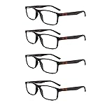 DONGDI Blue Light Blocking Reading Glasses 4 Pack Computer Readers for Women Men,Anti Glare UV Ray Filter Eyeglasses (4pack-black/tortoise, 1.25)