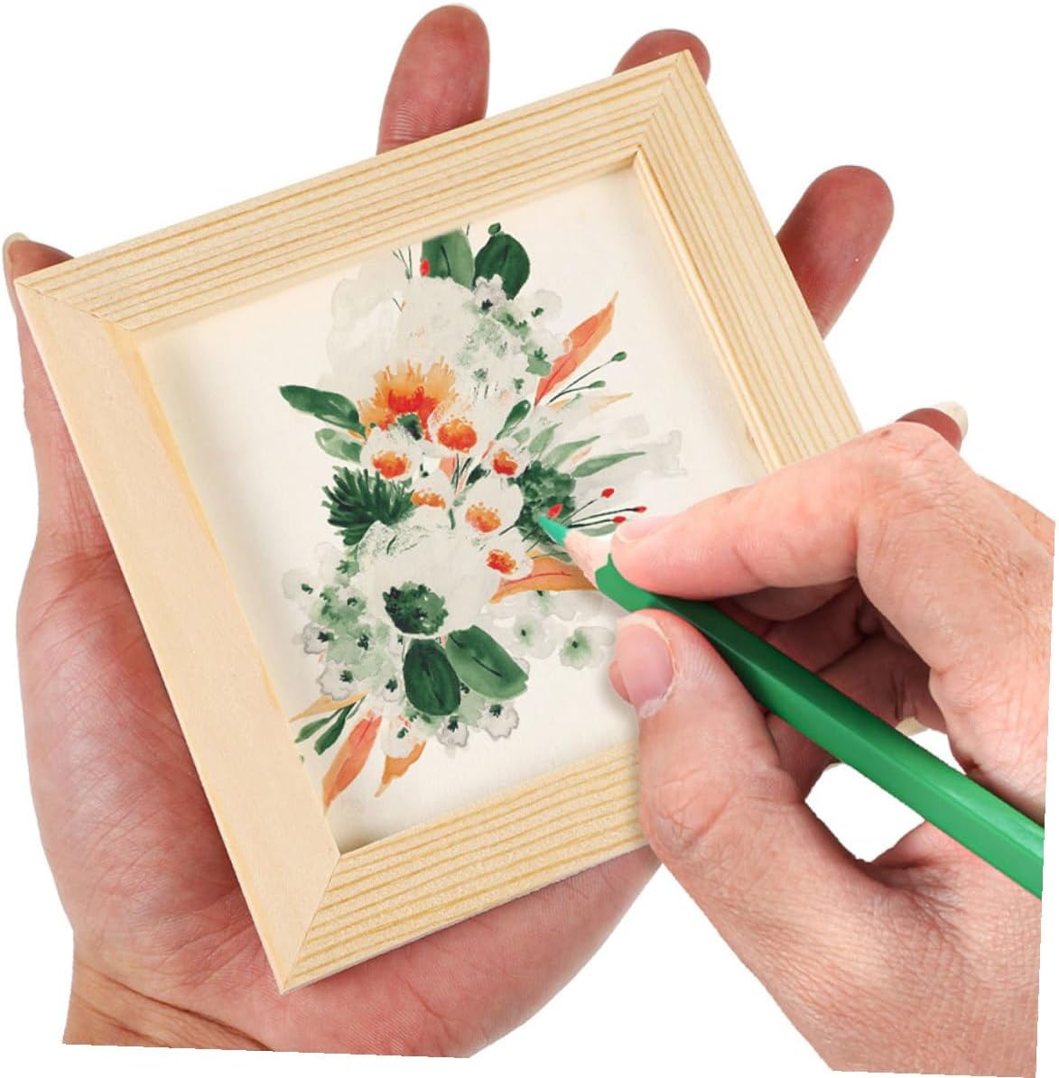 Wood DIY Photo Frames for Crafts 5pcs 20x20cm Wooden Picture Frames for Room Décor for ‘s Artwork Display and DIY Painting Projects