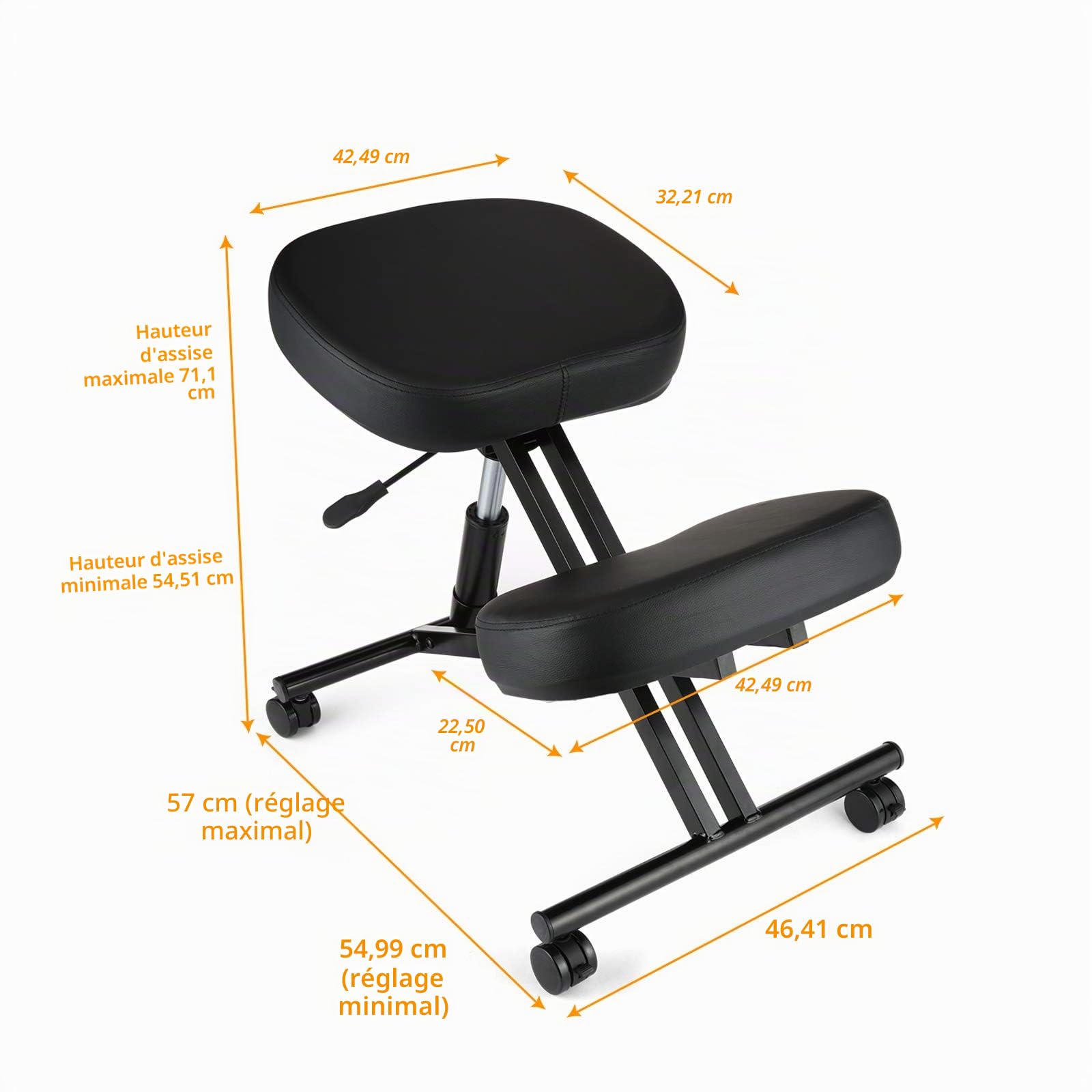Himimi (Amélioration et épaississement Chaise Genou, Ergonomique, réglable, correcteur de Posture, Chaise orthopédique pour la Maison et Le Bureau