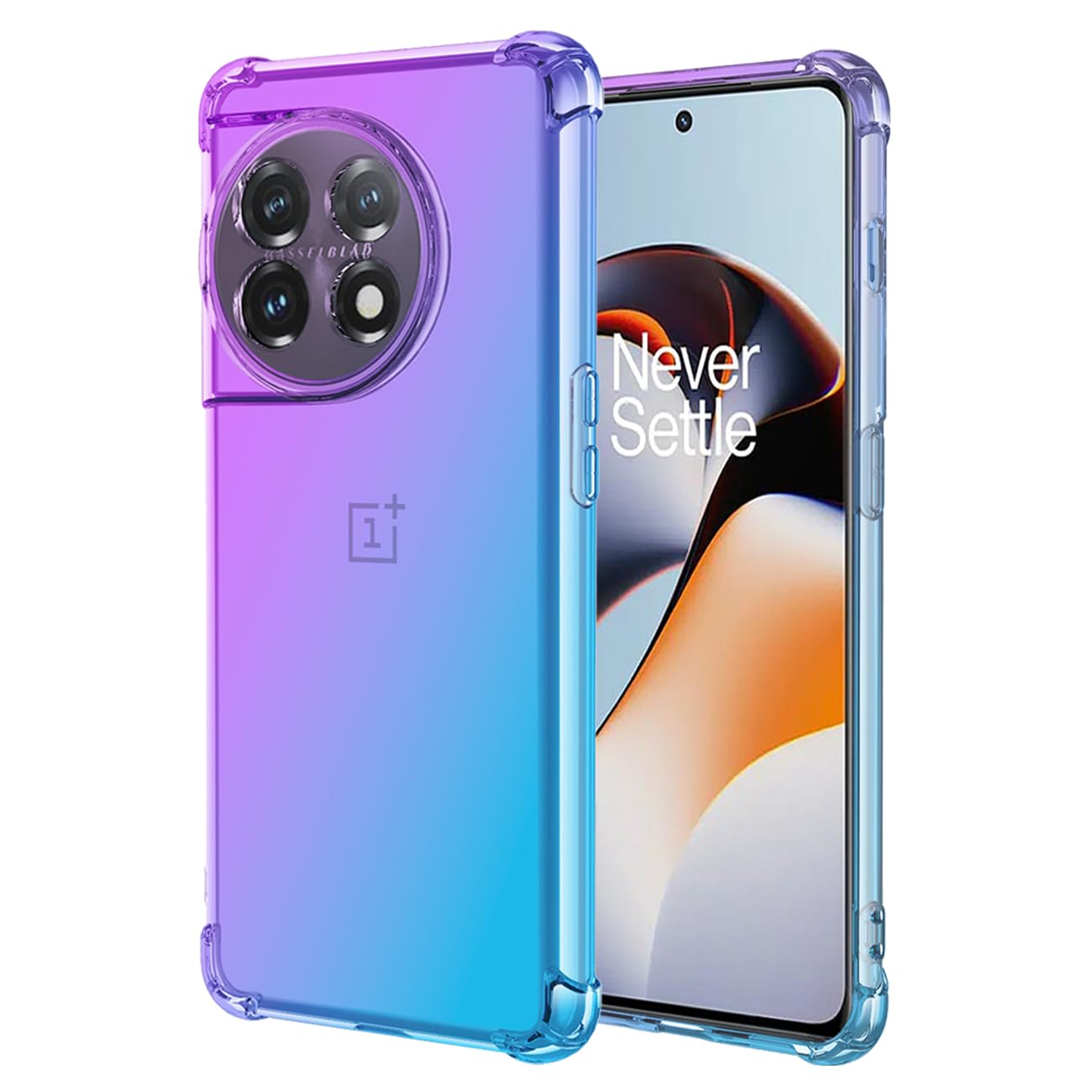 for Oneplus 11R 5G Case/for Oneplus Ace 2 CPH2487 Case, Clear Cute Gradient Phone Cases Slim Anti Scratch Flexible TPU Cover Shockproof Protective Cover for OnePlus Ace 2 5G Purple/Blue