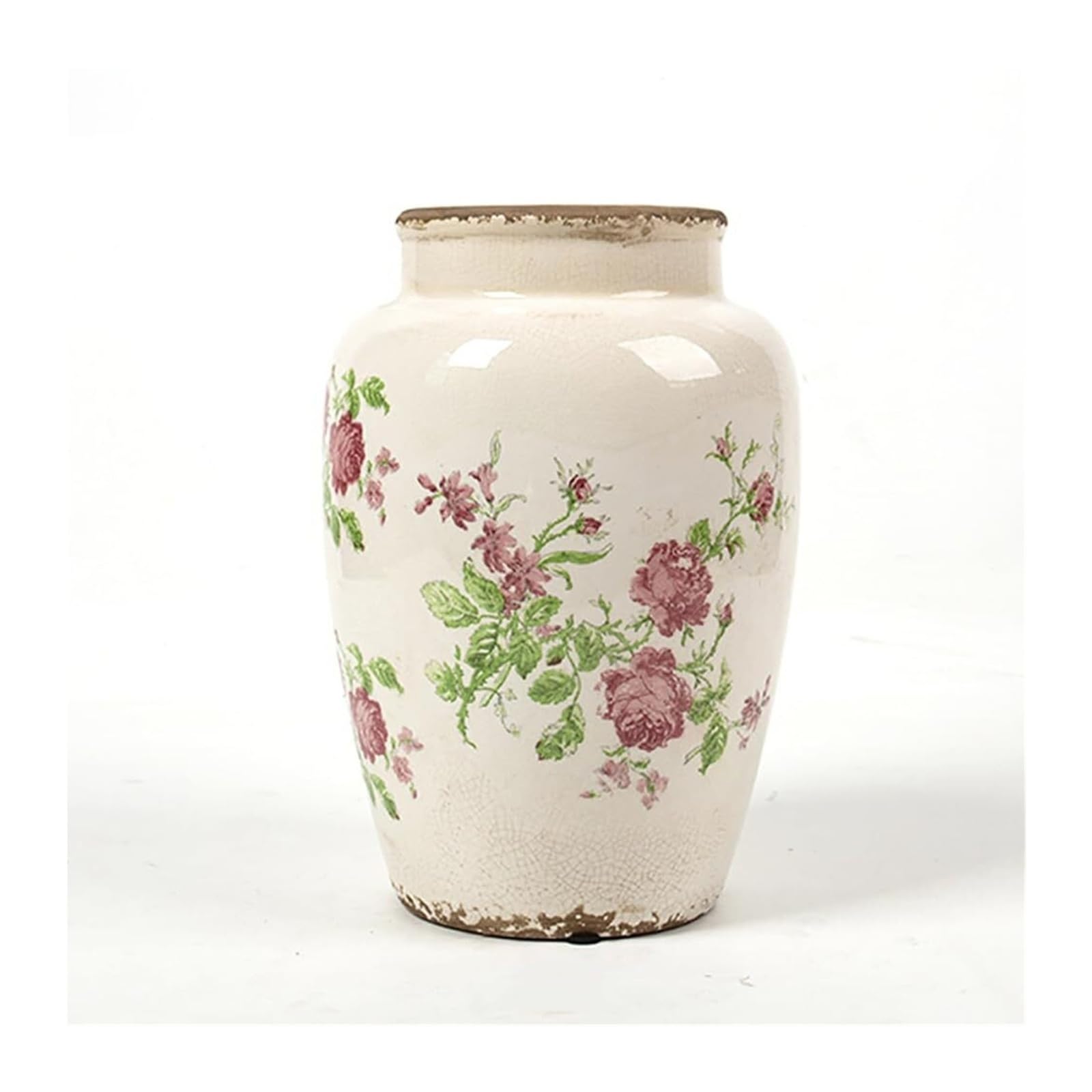 Jarrones para Flores Florero de cerámica Azul y Blanco- Chinoiserie rústico for la decoración Sala Estar Centros de Mesa(A)