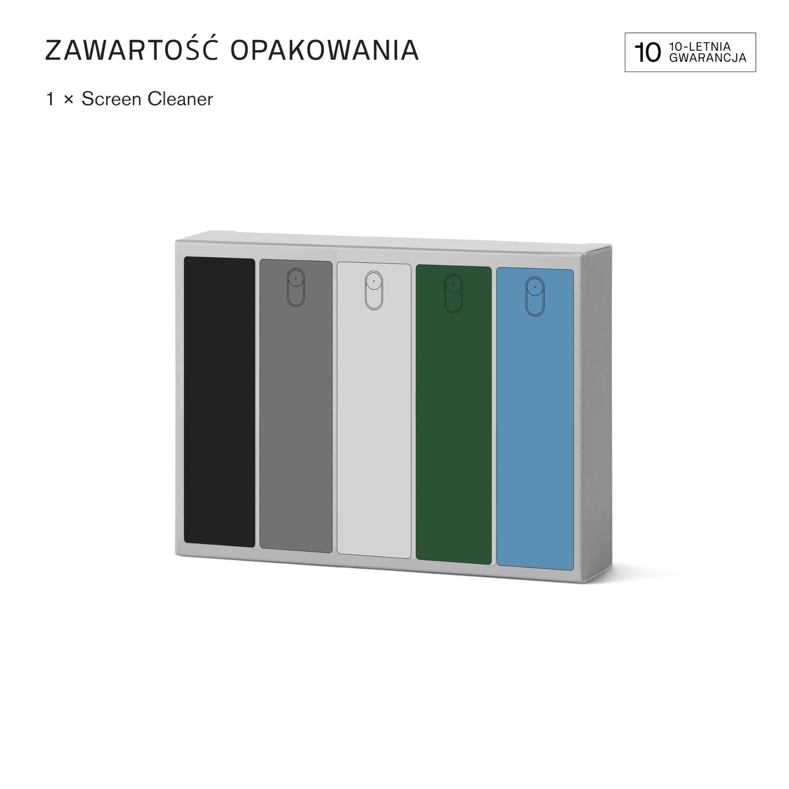 am Zestaw do czyszczenia ekranu z atomizerem 2 w 1 – środek do czyszczenia wyświetlaczy do smartfona, tabletu, laptopa i auta (czarny, szary, jasnoszary, zielony, niebieski, 5 szt.)