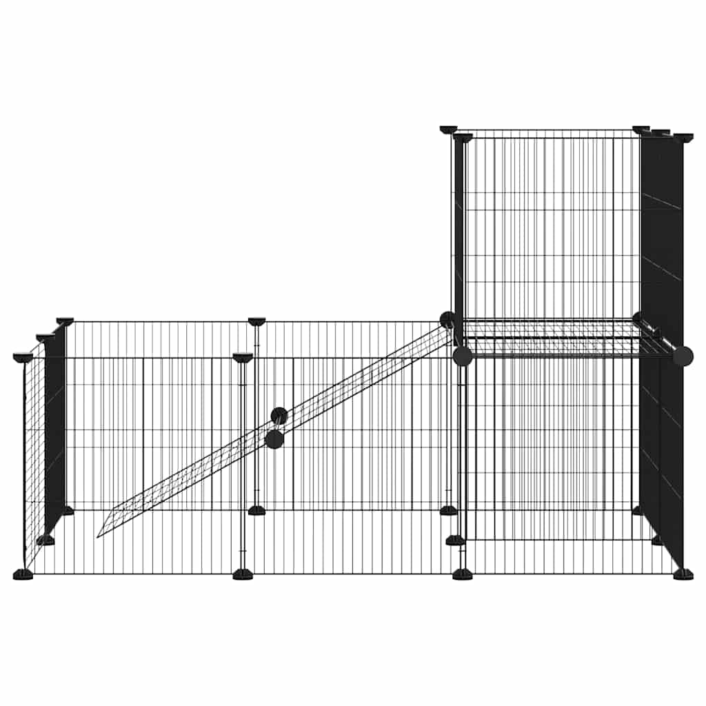 Jaula de 20 piezas para animales pequeños, de acero con recubrimiento en polvo, 35 x 35 cm, con puerta, casa para roedores para conejos, interior y balcón de jardín