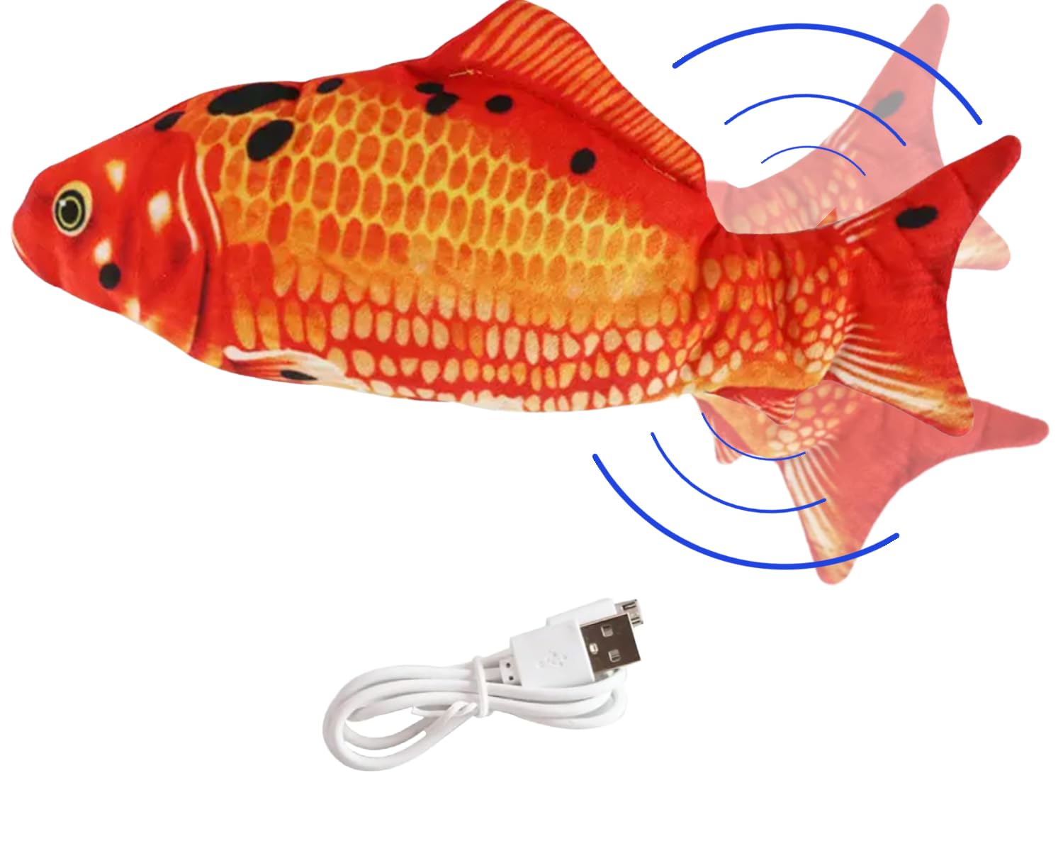 Chairman Meow Revolutionary Flopping Fish Cat Toy - Rechargable Battery Included - Lifelike Fun and Aquatic Delights - Carp