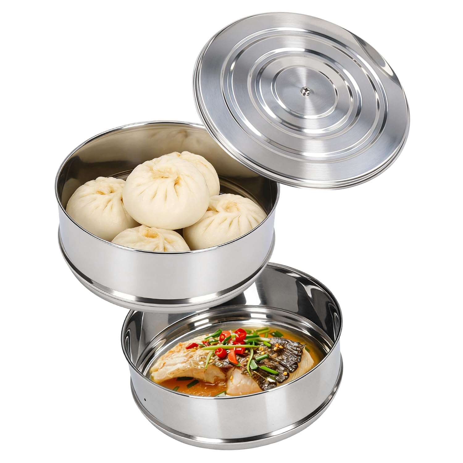 Panier vapeur acier inoxydable 18cm cuiseur empilable grille de cuisson
