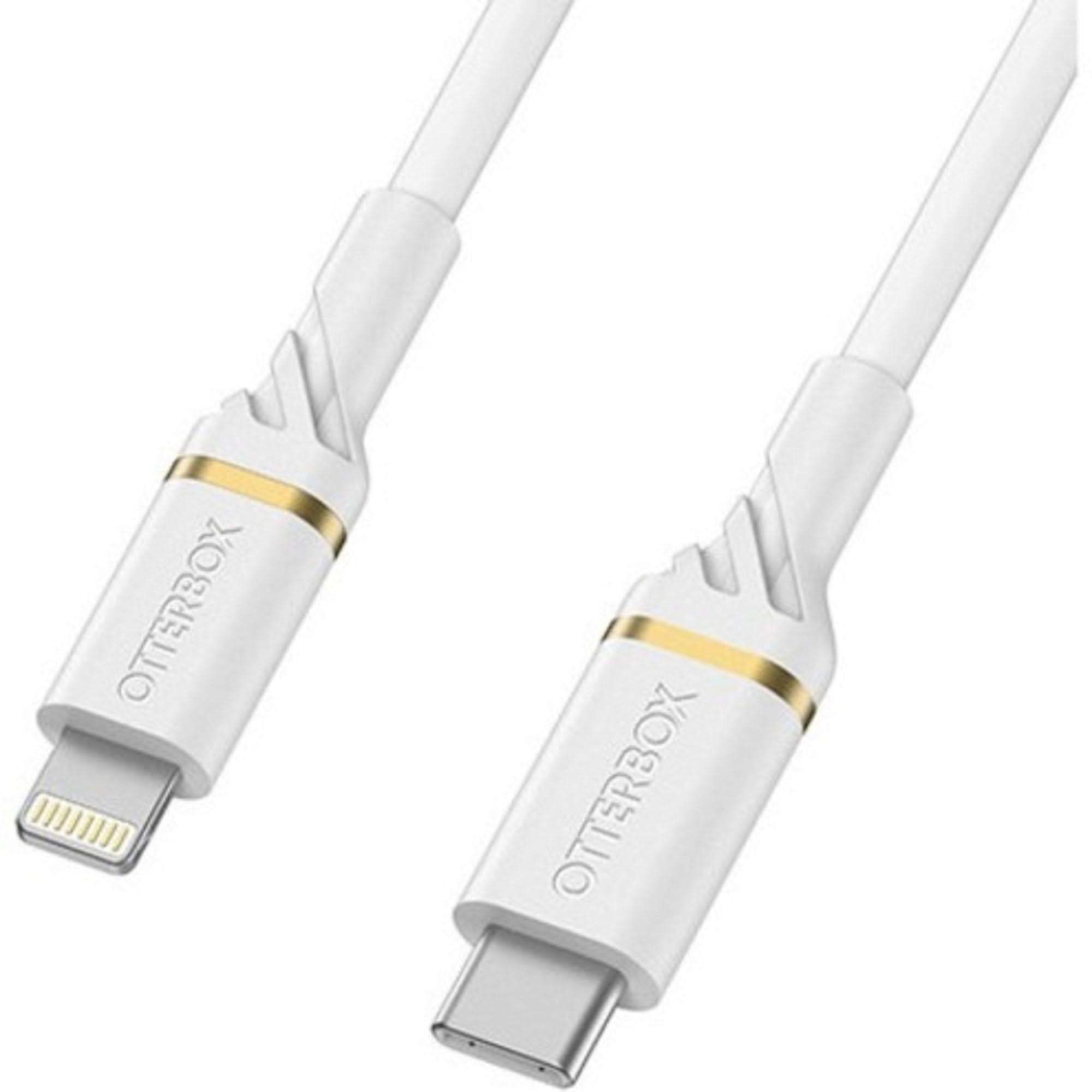 OtterBox cavo USB-C a Lightning, di ricarica Fast Charging ultra resistente per iPhone e iPad, certificato MFi, ultra robusto, testato per pieghe e flessibilità, 2M, Bianco